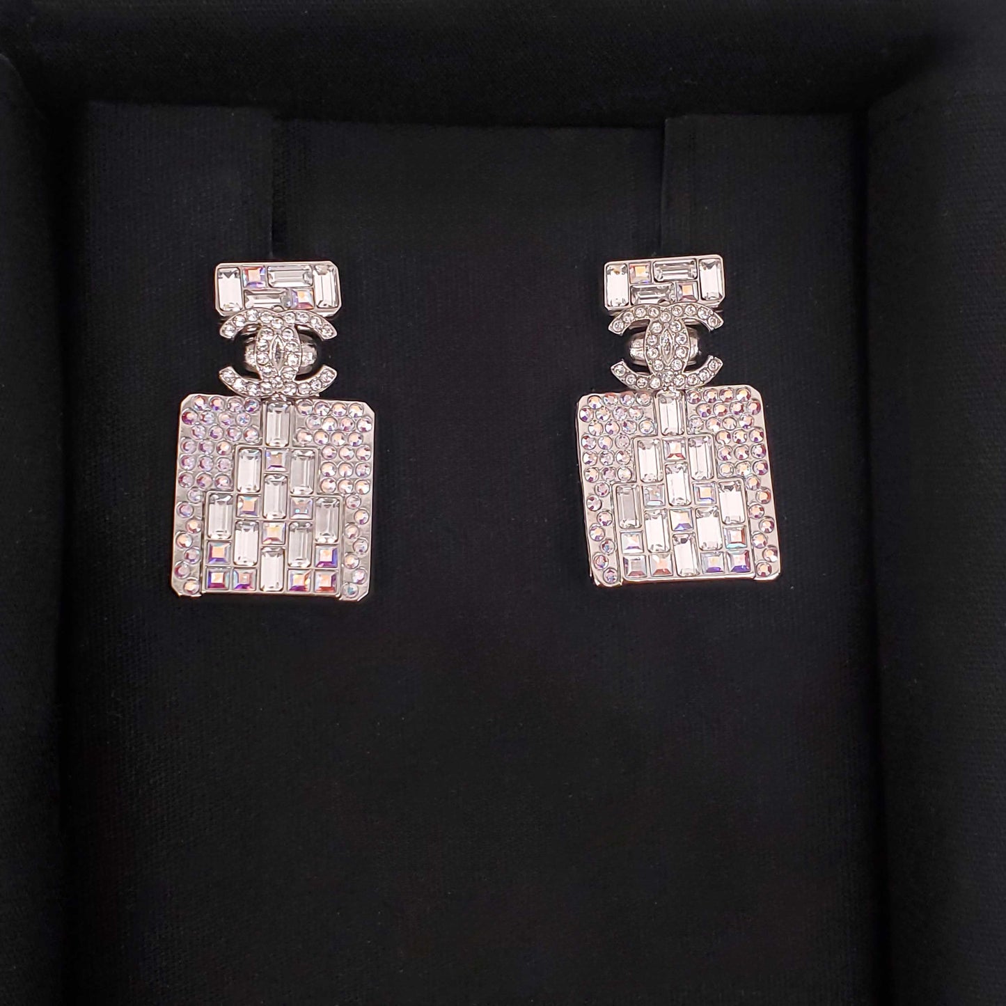 CHANEL CRYSTAL PERFUME BOTTLE EARRINGS