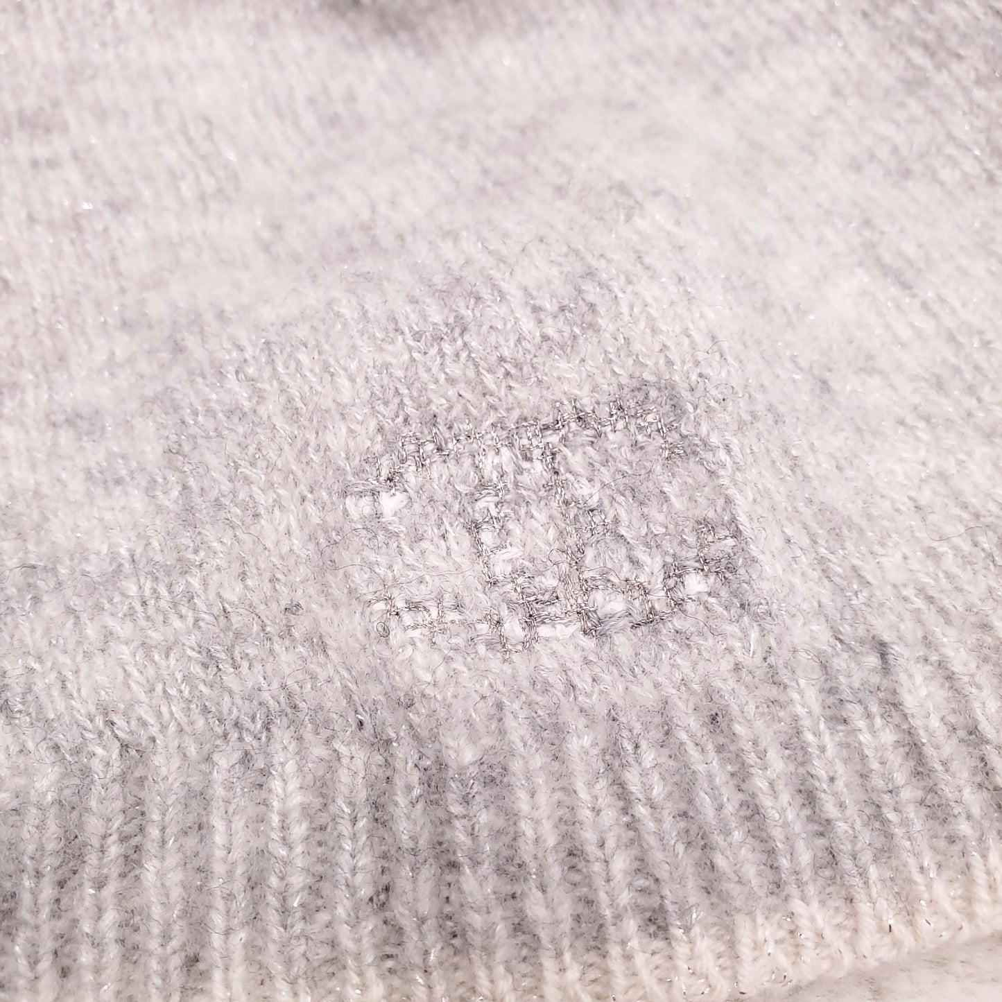 CHANEL GREY CASHMERE LOGO HAT