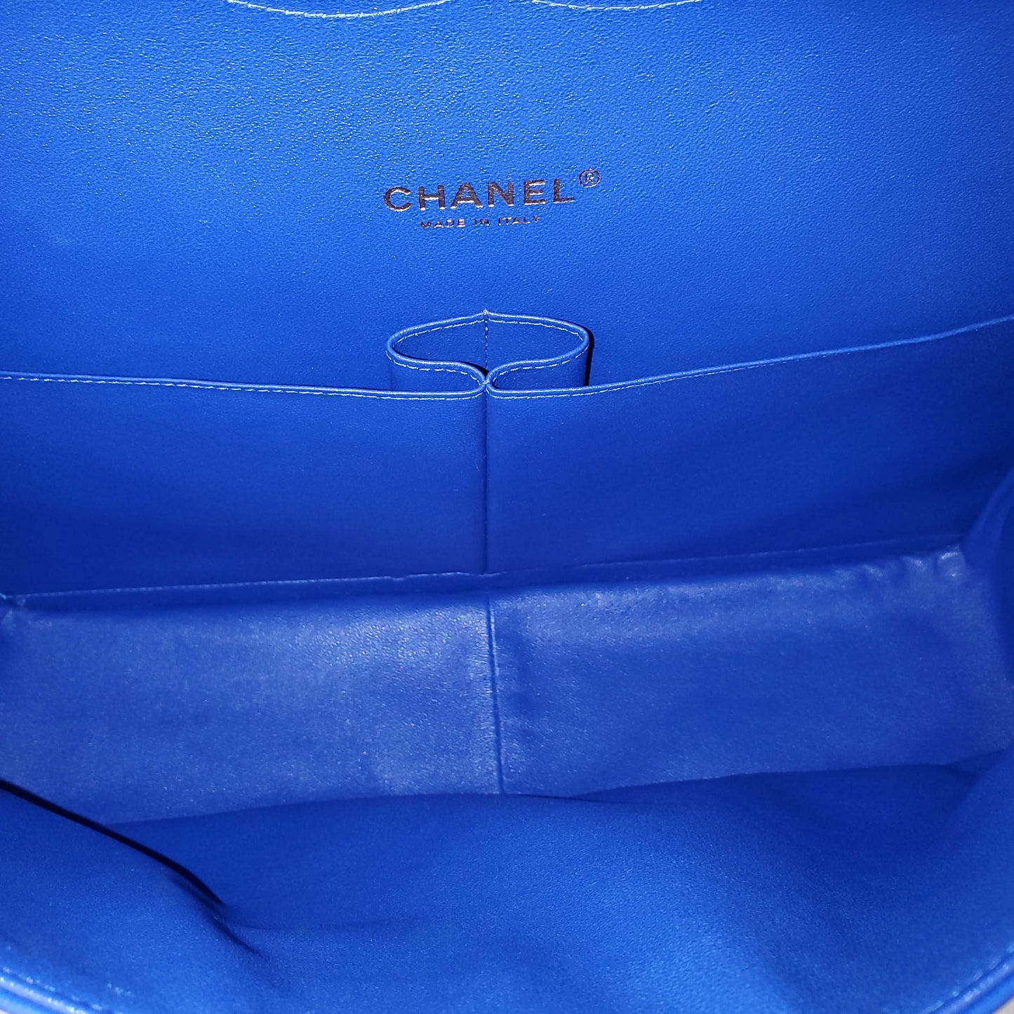 CHANEL ROYAL BLUE JUMBO QUILTED LAMBSKIN DOUBLE FLAP BAG