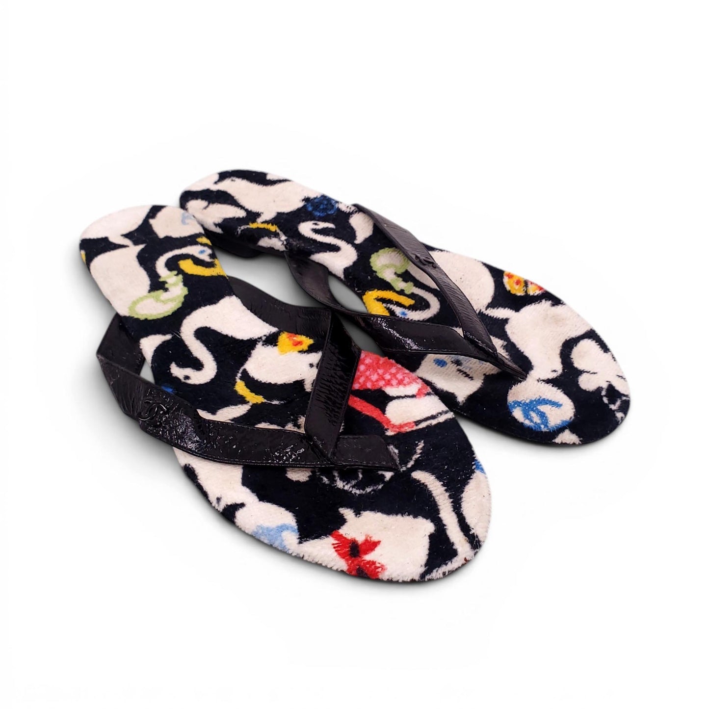 CHANEL SPRING 2007 ANIMAL PRINT FLIP FLOPS - SIZE 40