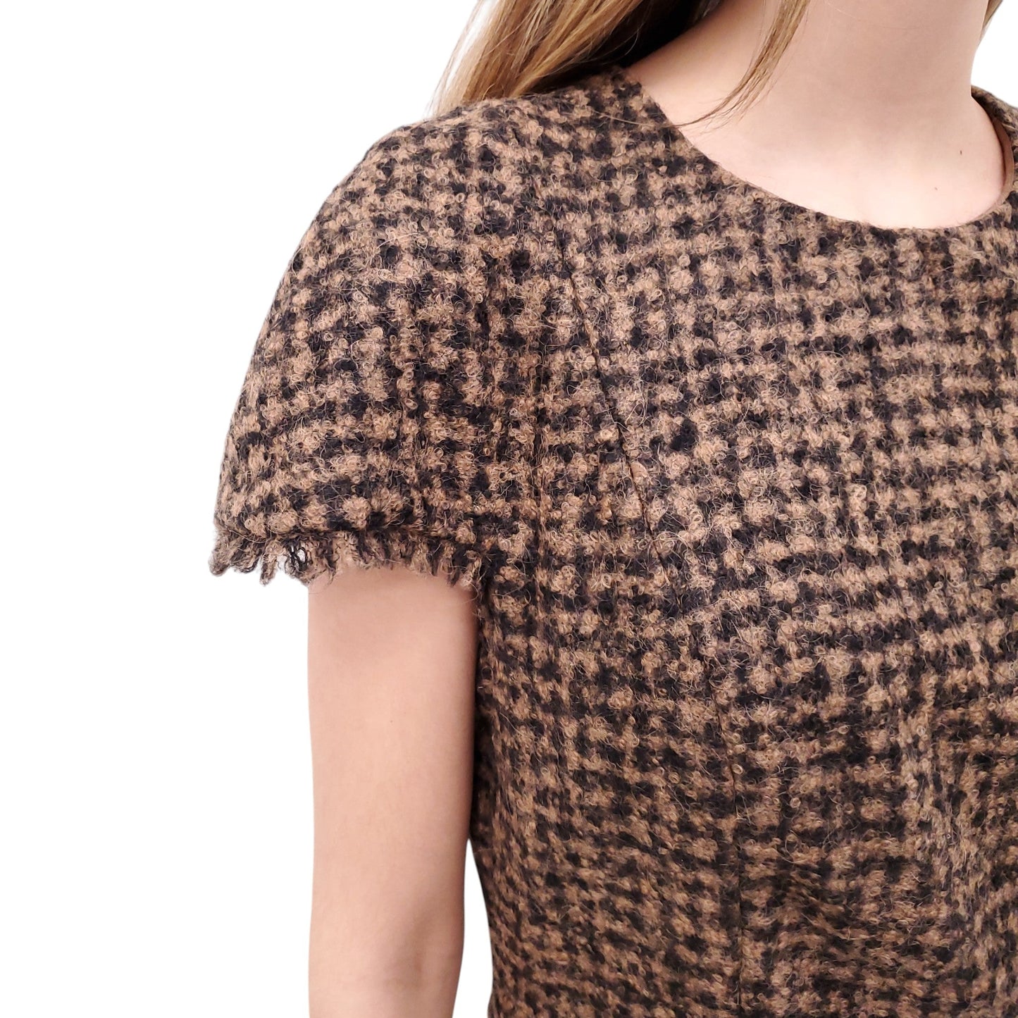 CHANEL TWEED DRESS WITH LOGO BUTTONS - SIZE 42
