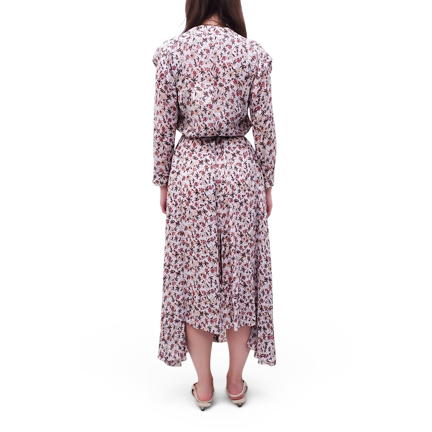 CHLOÉ GREY FLORAL MAXI DRESS - SIZE 34