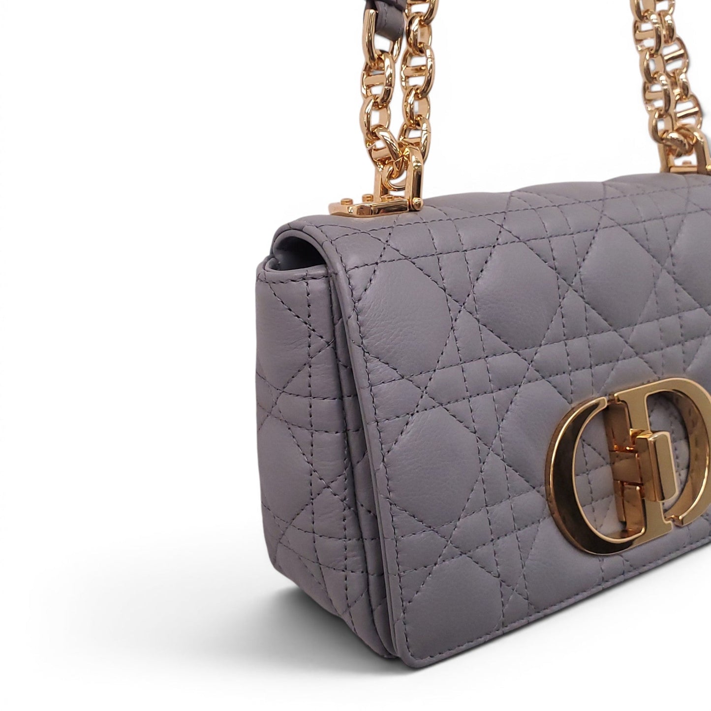 CHRISTIAN DIOR 2021 GREY MEDIUM DIOR CARO BAG