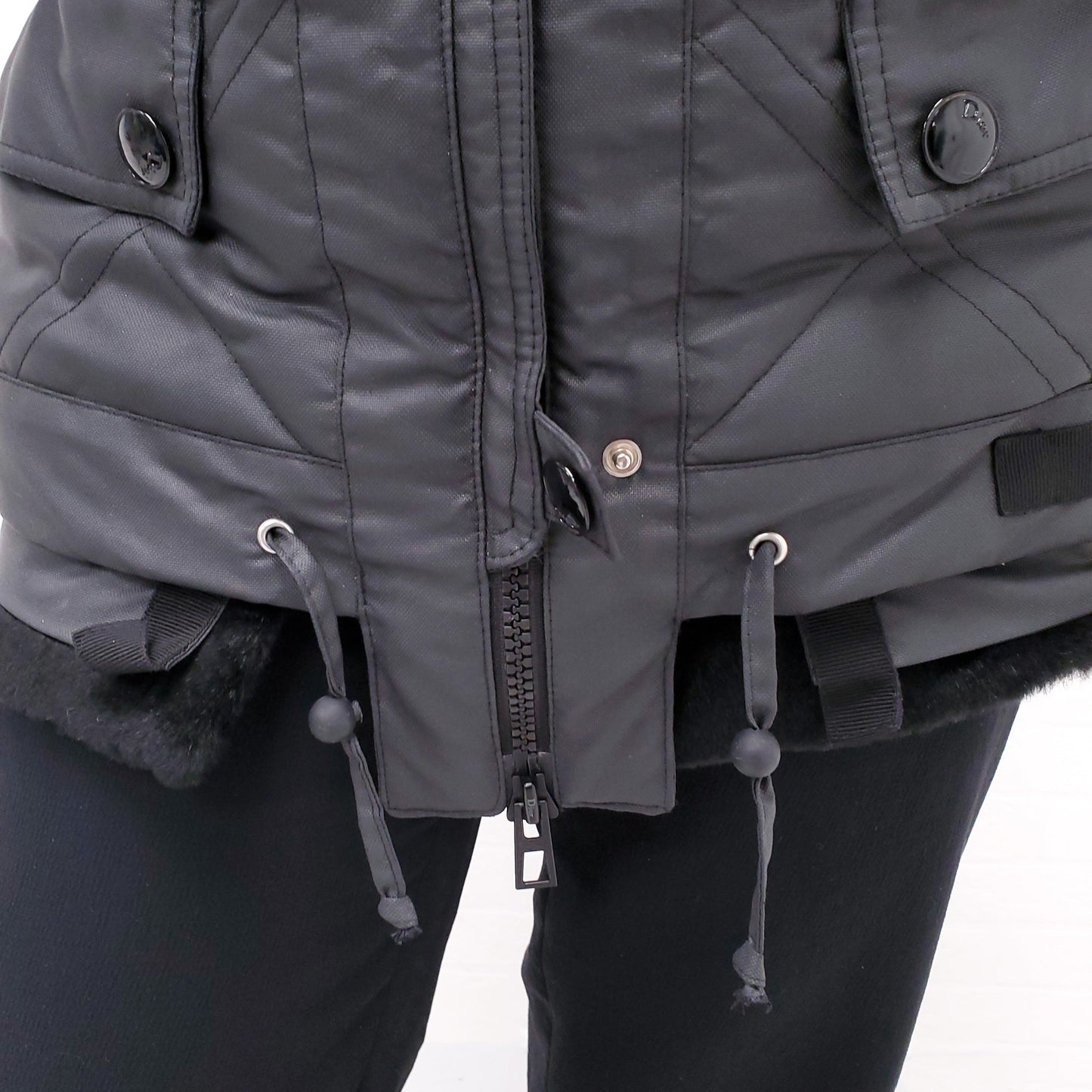 CHRISTIAN DIOR PUFFER JACKET WITH LOGO BUTTONS - SIZE 4