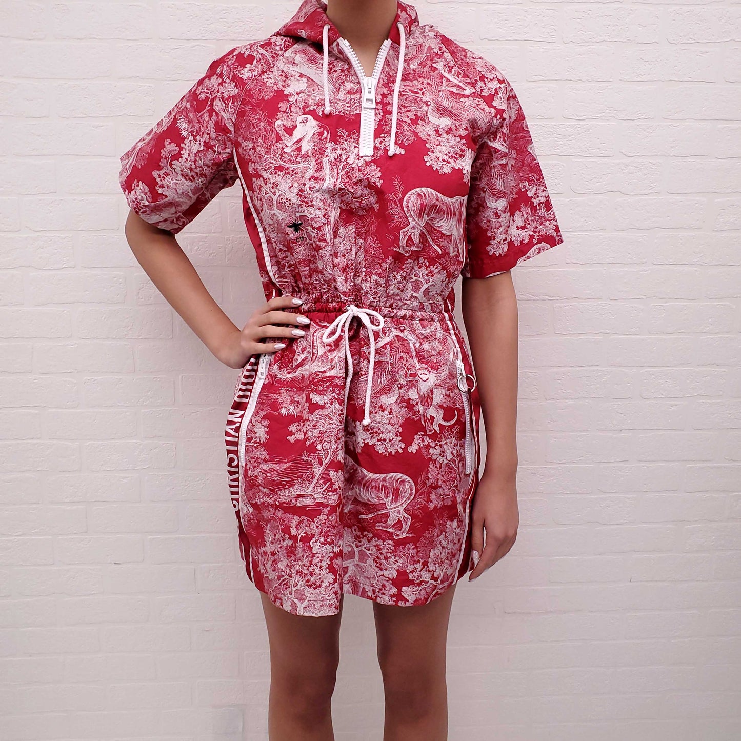 CHRISTIAN DIOR 'DIORIVIERA' HOODED SHORT DRESS - SIZE 6