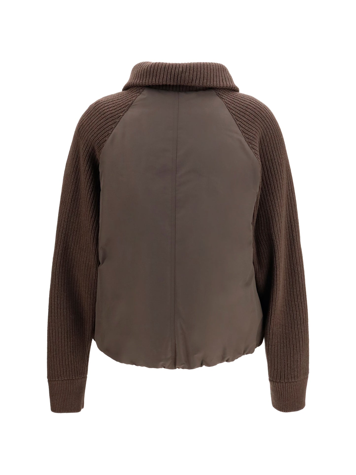 Brunello Cucinelli Women Down Jacket With Wool Sleeves