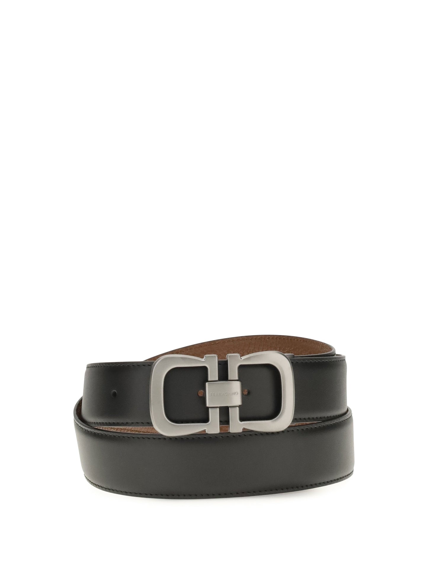 Ferragamo Men Reversible Leather Belt With Logo