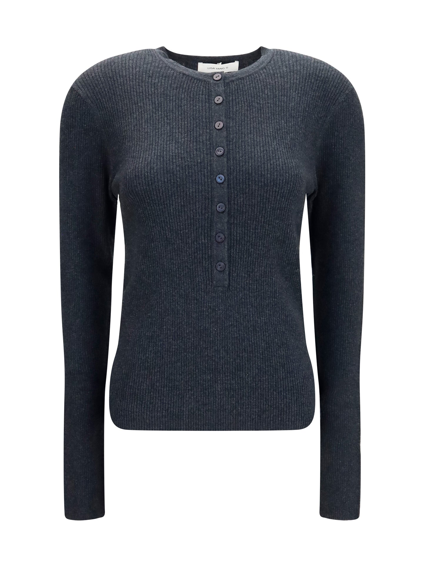 Lisa Yang Women Airi Henley Sweater In Cotton And Cashmere