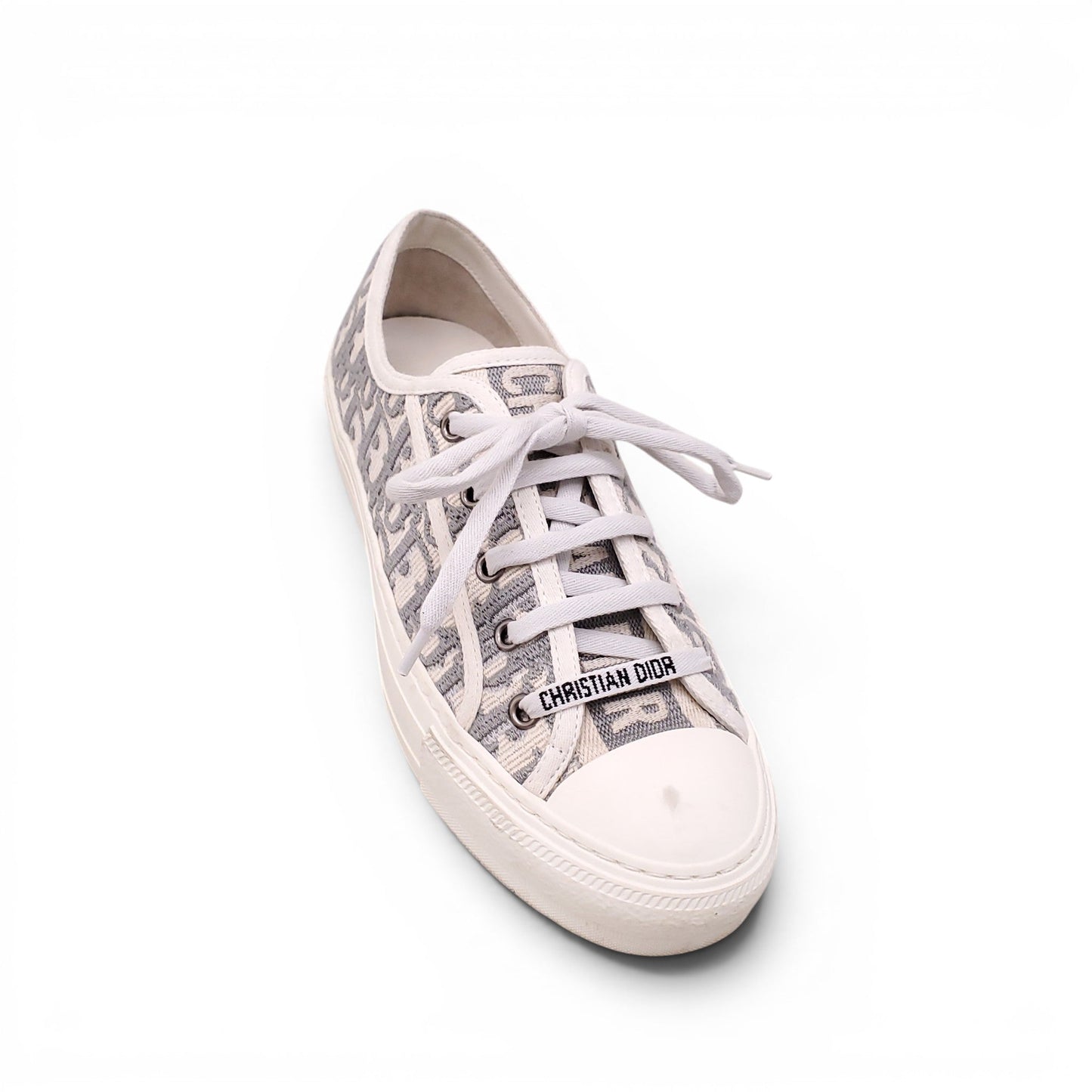 DIOR GREY LOGO SNEAKERS - SIZE 38.5