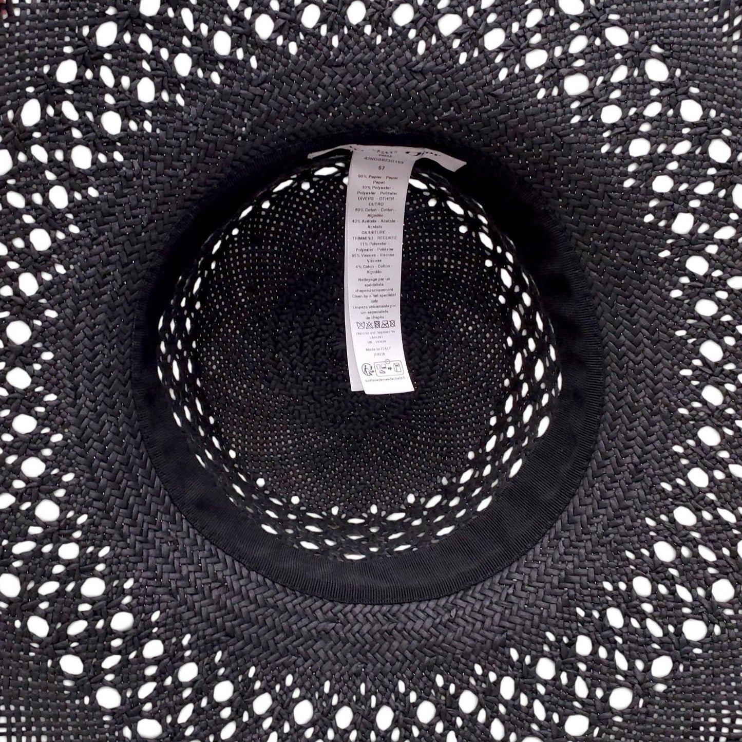 DIOR RAFFIA LOGO HAT - SIZE 57