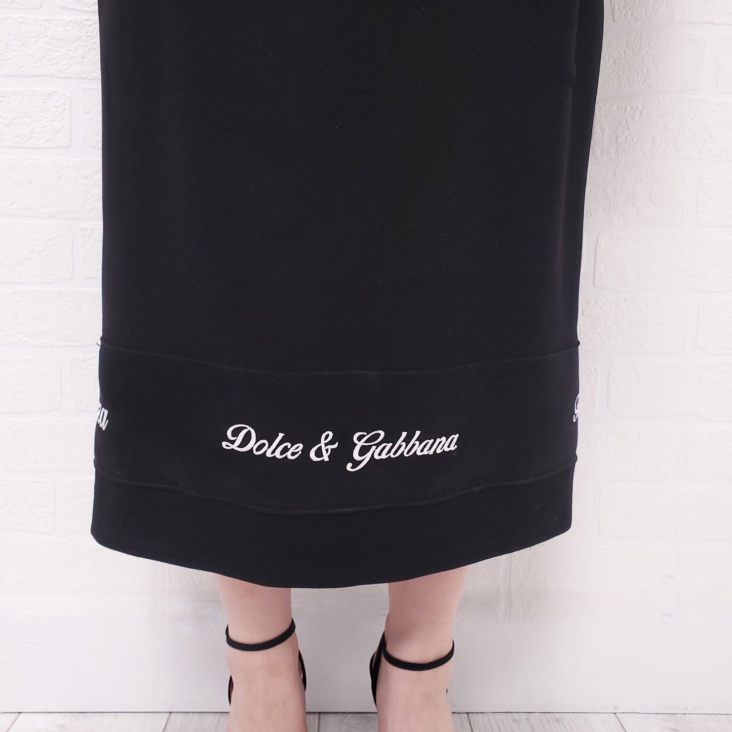DOLCE & GABBANA BLACK 'FASHION DEVOTION' DRESS - SIZE 46
