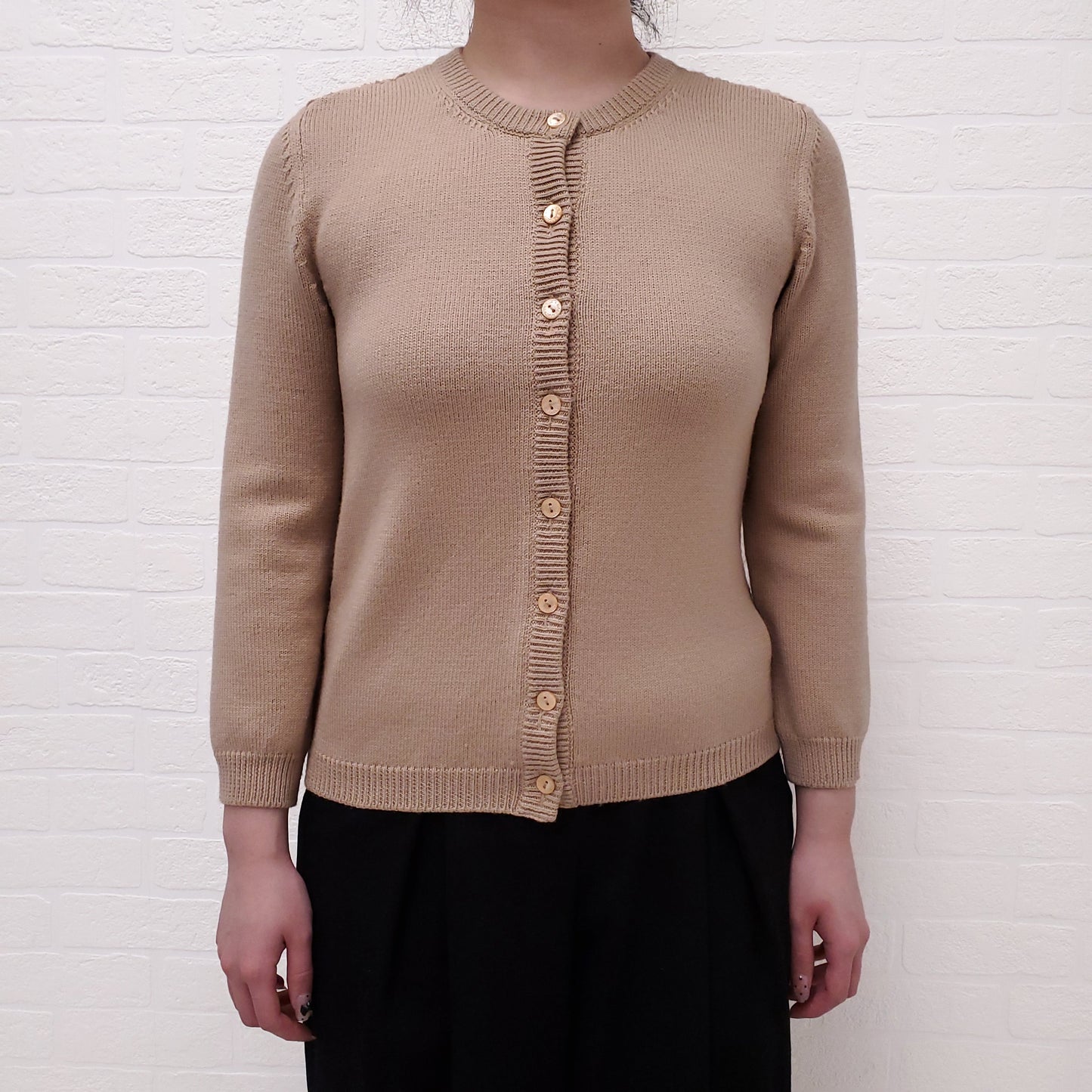 DOLCE & GABBANA BLUSH CARDIGAN WITH LACE DETAIL BACK - SIZE 40