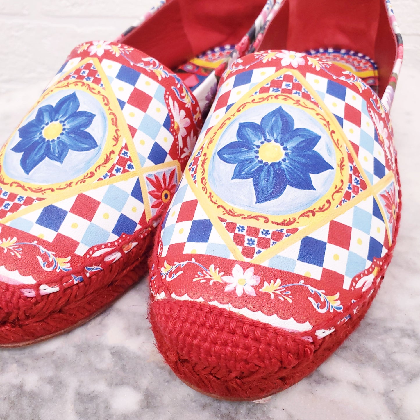 DOLCE & GABBANA PATTERNED ESPADRILLES - SIZE 35
