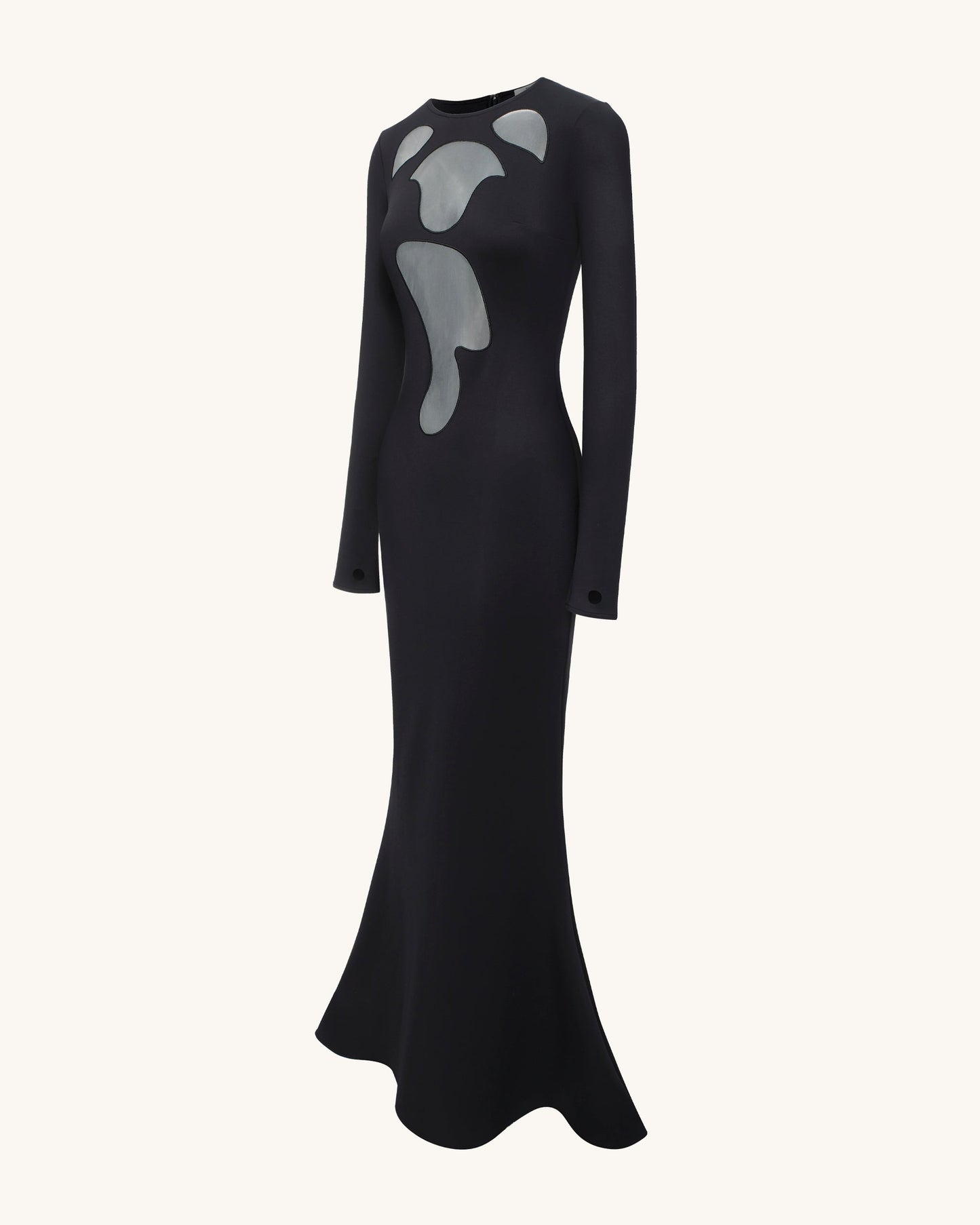 Ava Cutout Bodycon Gown - Black
