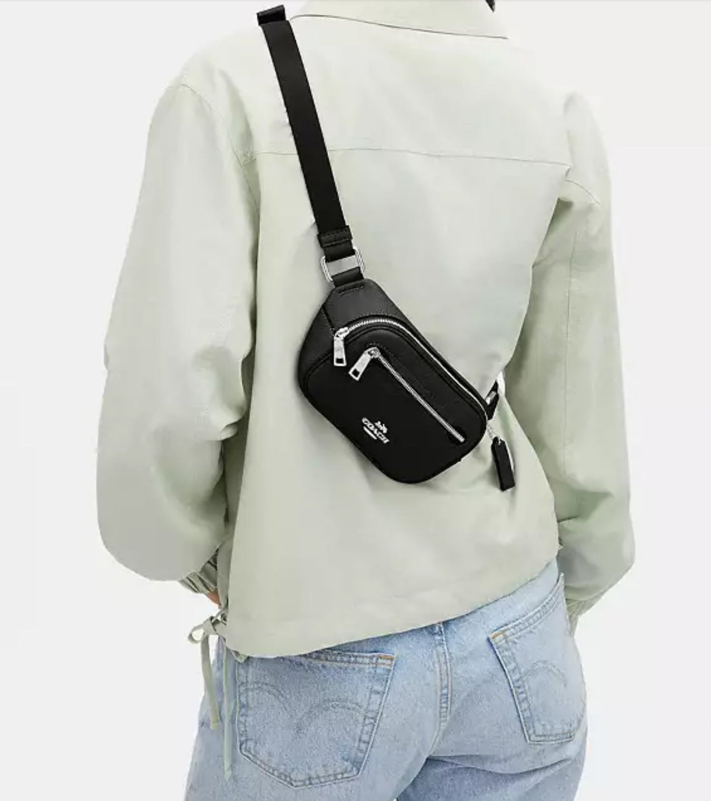 NWT Coach Leather Unisex Elias Mini Belt Bag Fanny Pack Sling Bag In Black