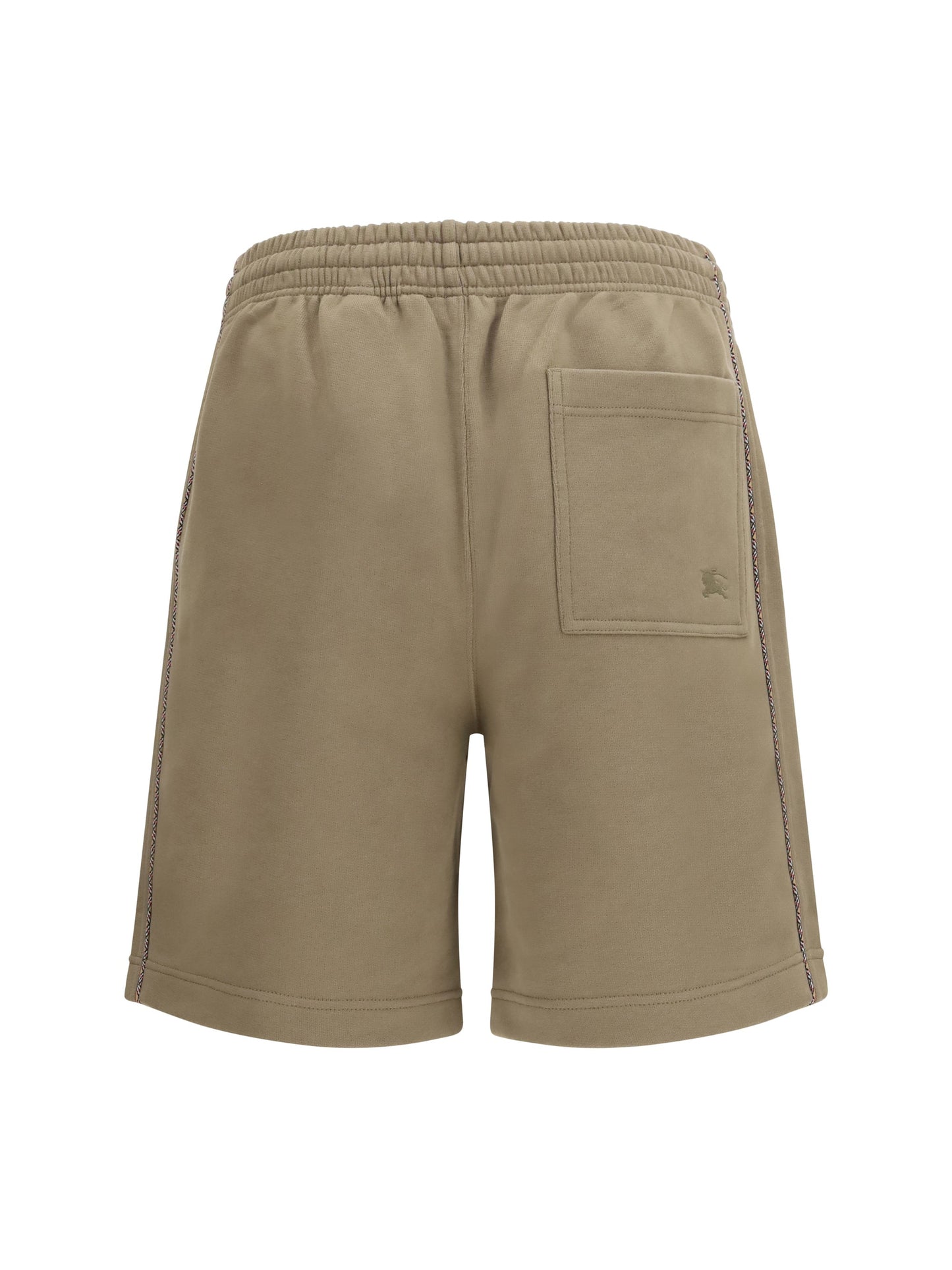 Burberry Men Cotton Shorts With Check Trims