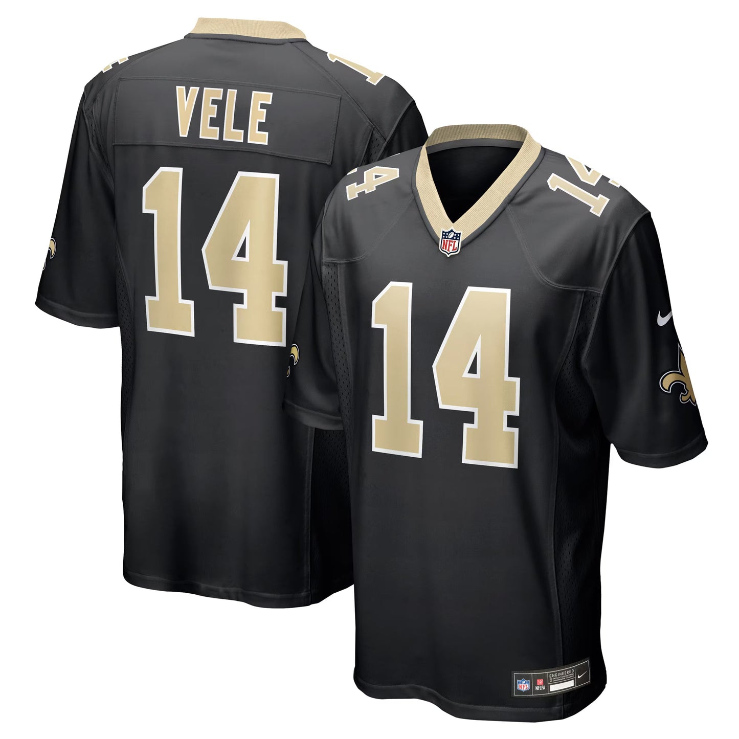 New Orleans Saints Devaughn Vele Black Team Game Jersey