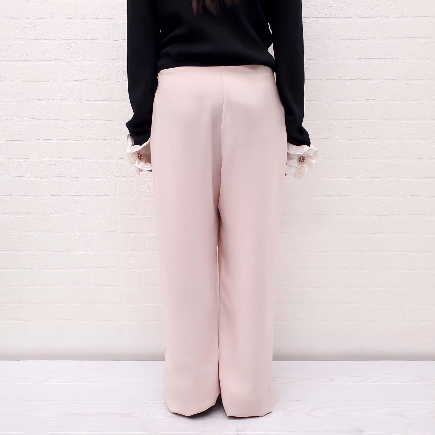 EDWARD ACHOUR PARIS PINK PANTS WITH GOLD BUTTONS - SIZE 44