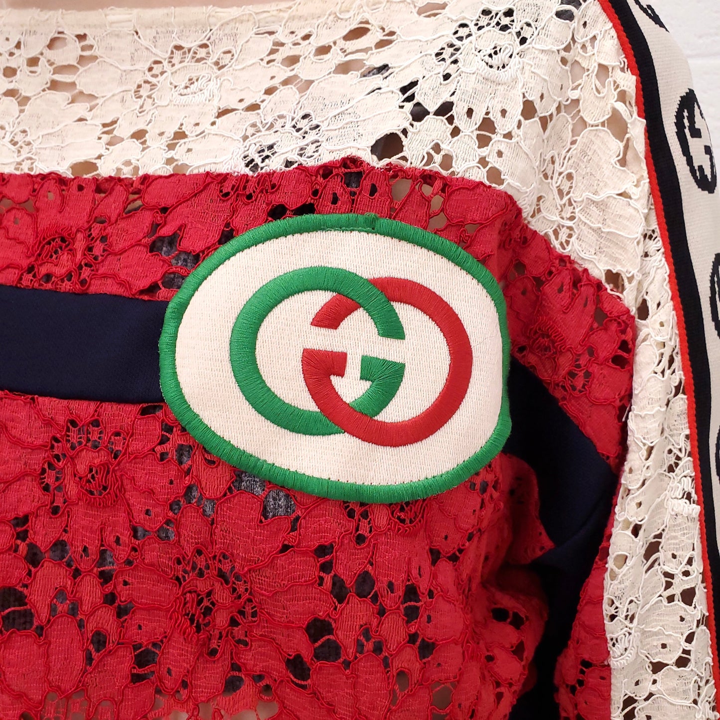 GUCCI LACE LOGO DRESS - SIZE S