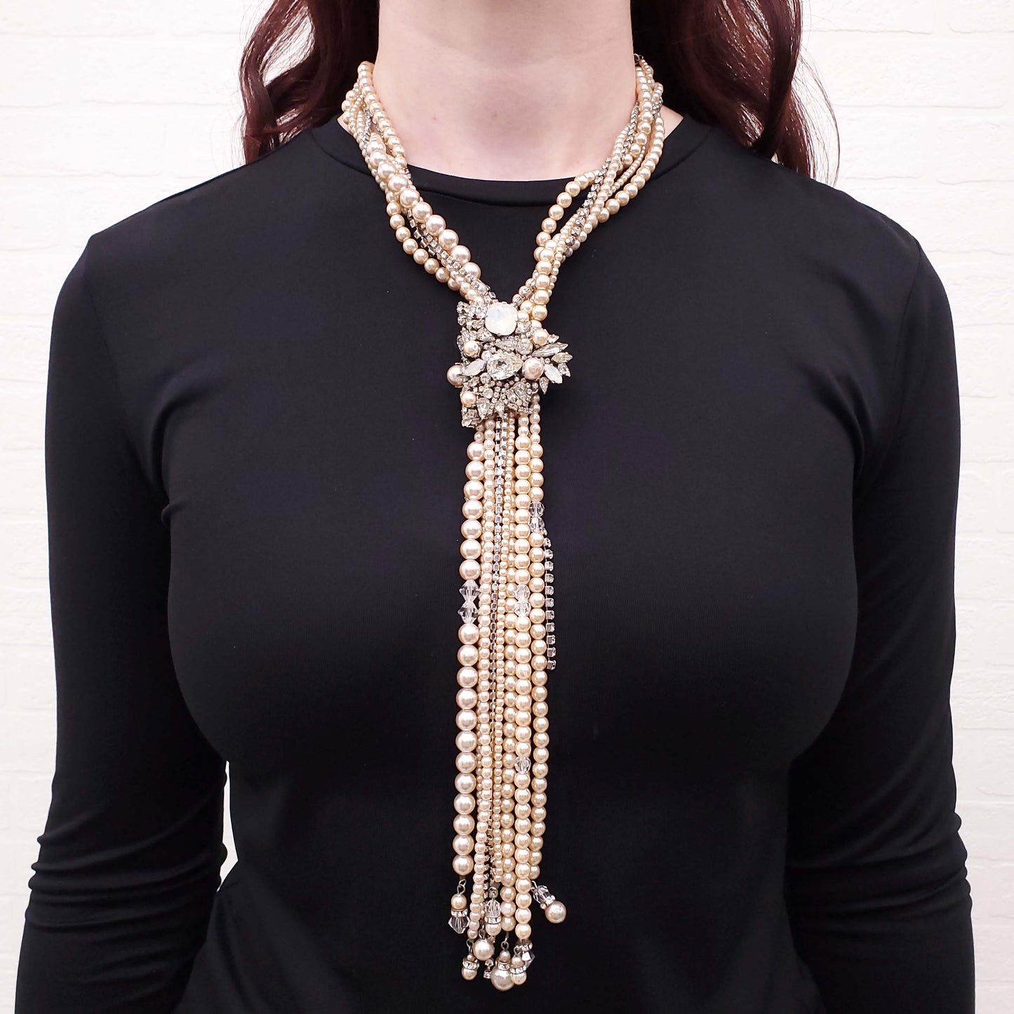 ERICKSON BEAMON CRYSTAL AND PEARL NECKLACE