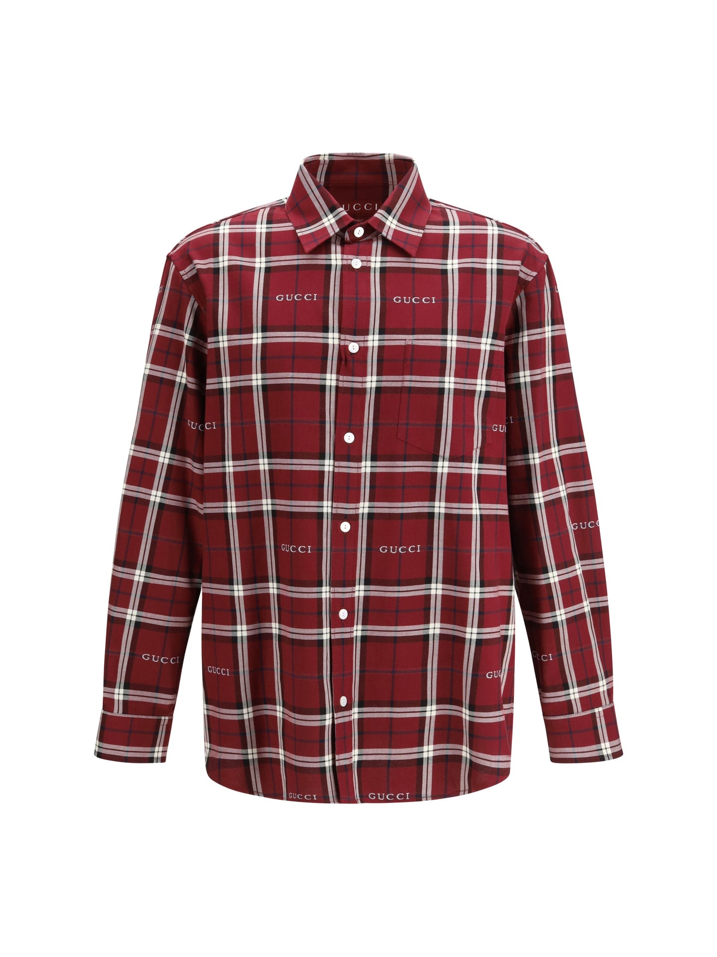 Gucci Men Multicolour Tartan Cotton Jacquard Shirt