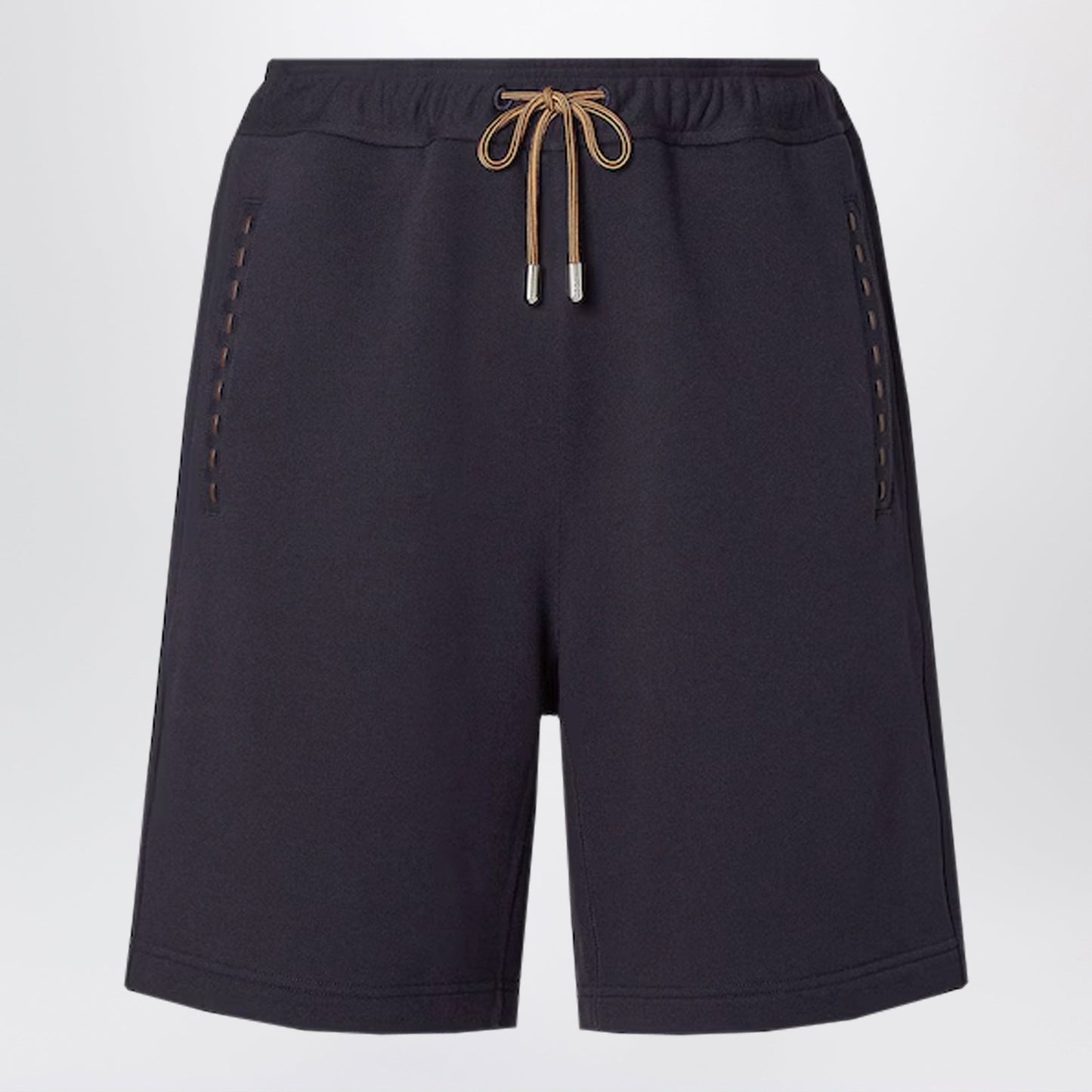 Fendi Navy Blue Cotton Bermuda Shorts Men