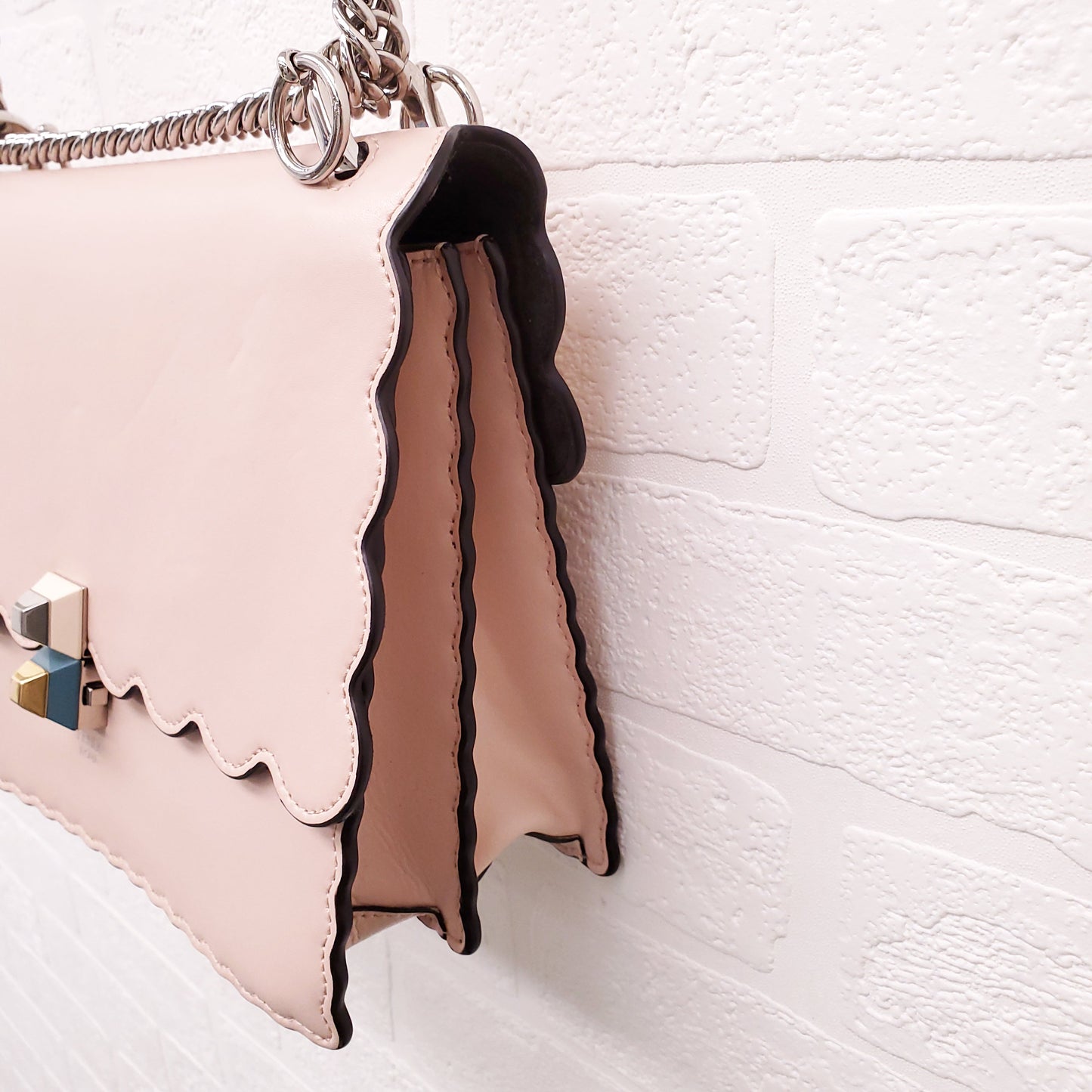 FENDI BABY PINK 'MINI KAN' SHOULDER BAG