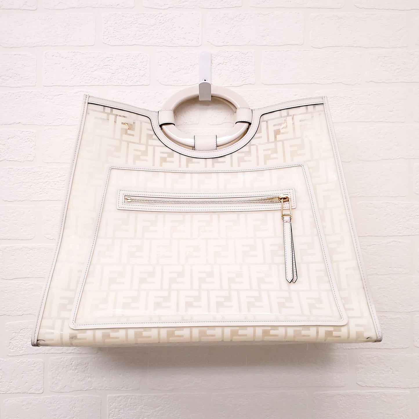 FENDI CREAM LARGE SHOPPER TOTE
