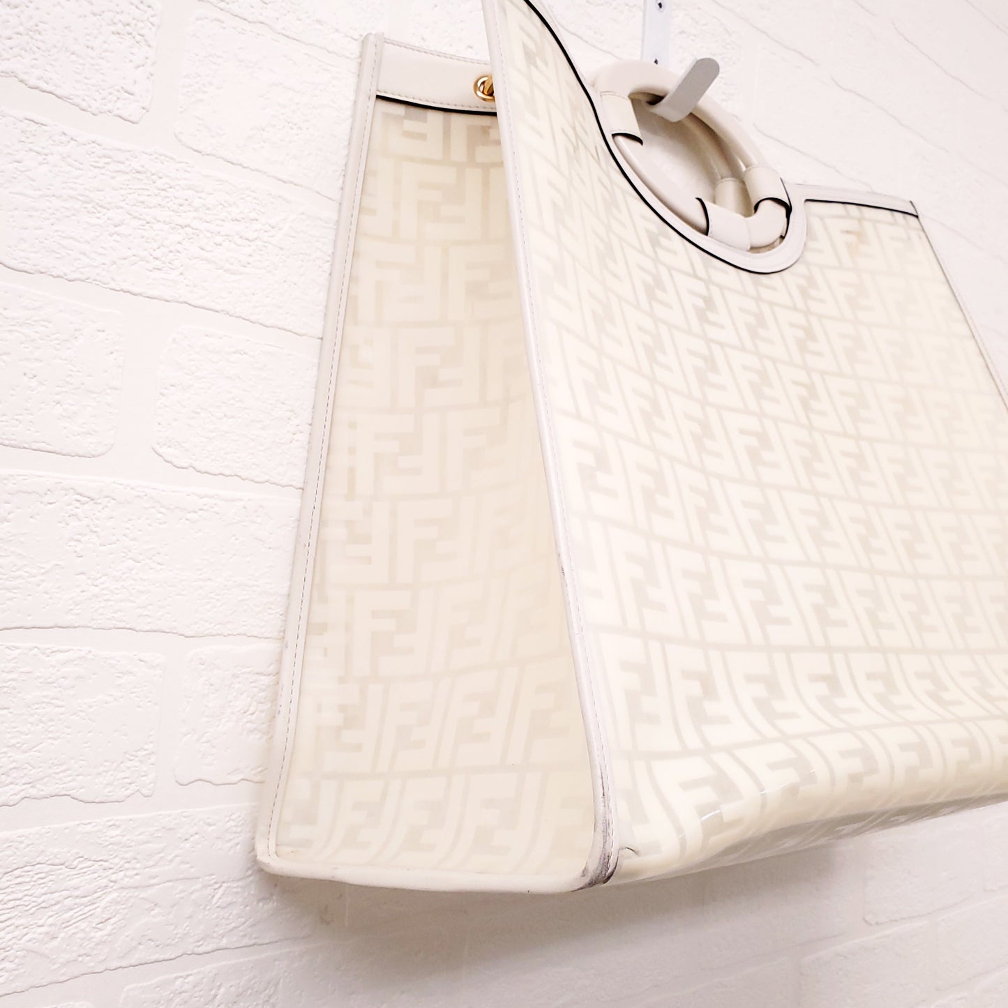 FENDI CREAM LARGE SHOPPER TOTE