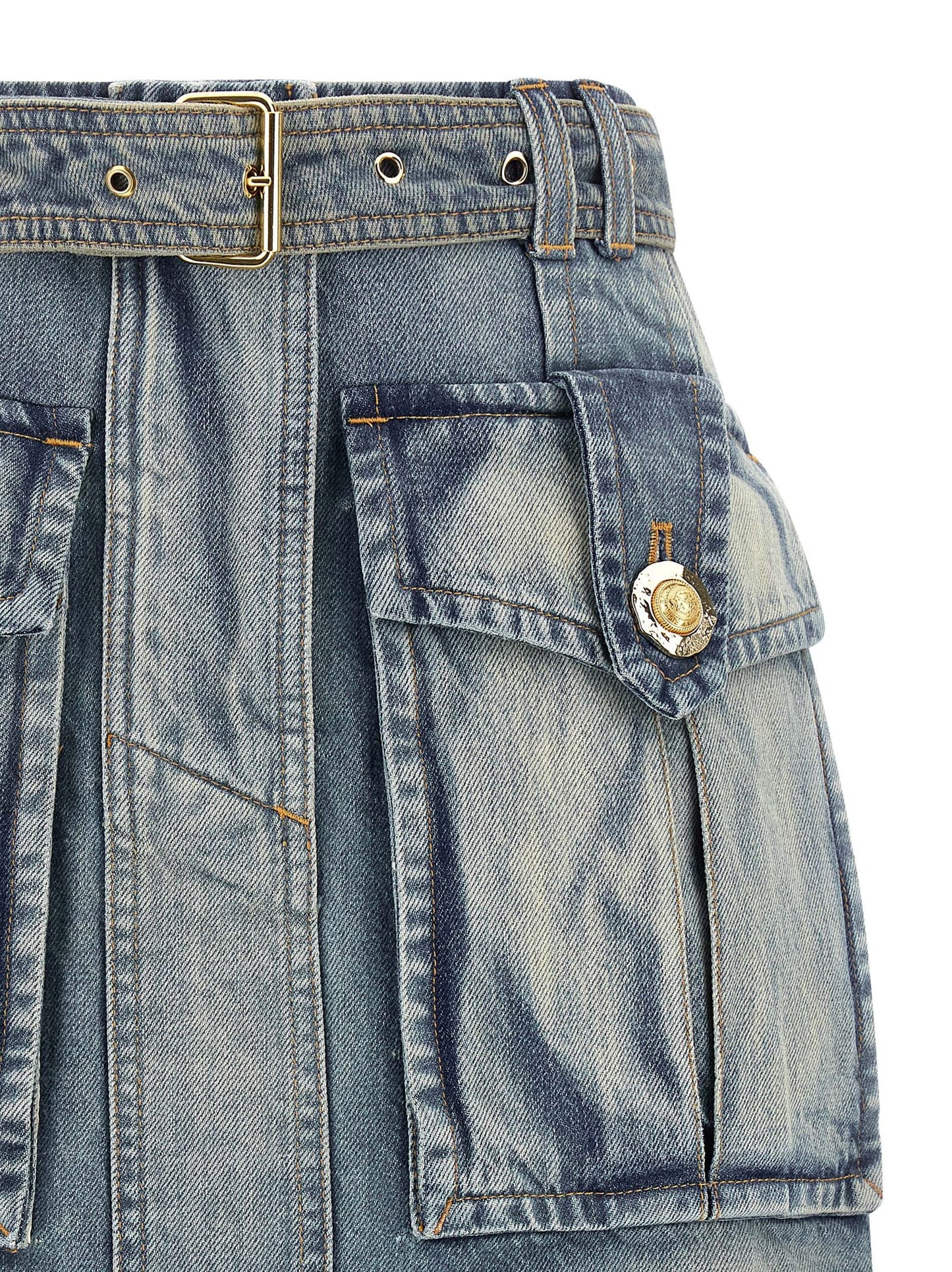 Balmain Women Cargo Pocket Skirt
