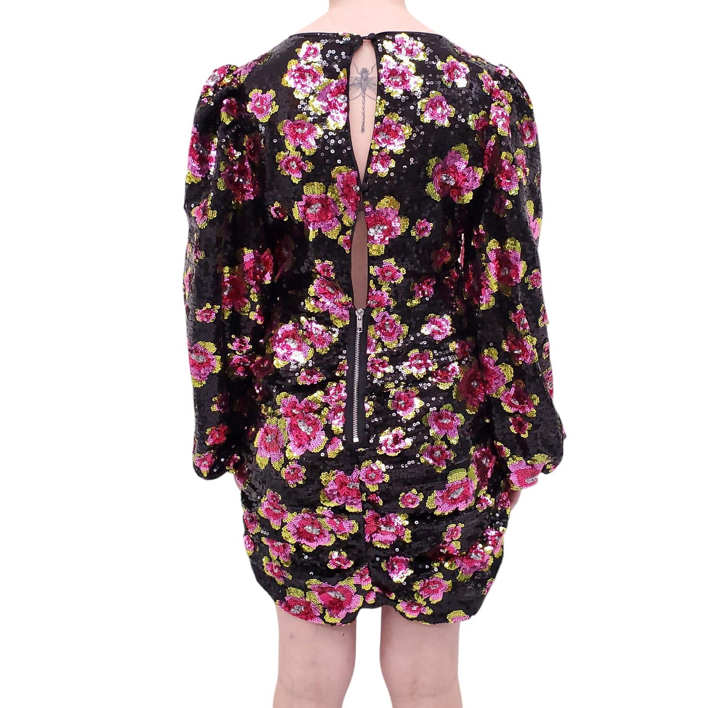 FOR LOVE & LEMONS SEQUIN FLORAL DRESS - SIZE L