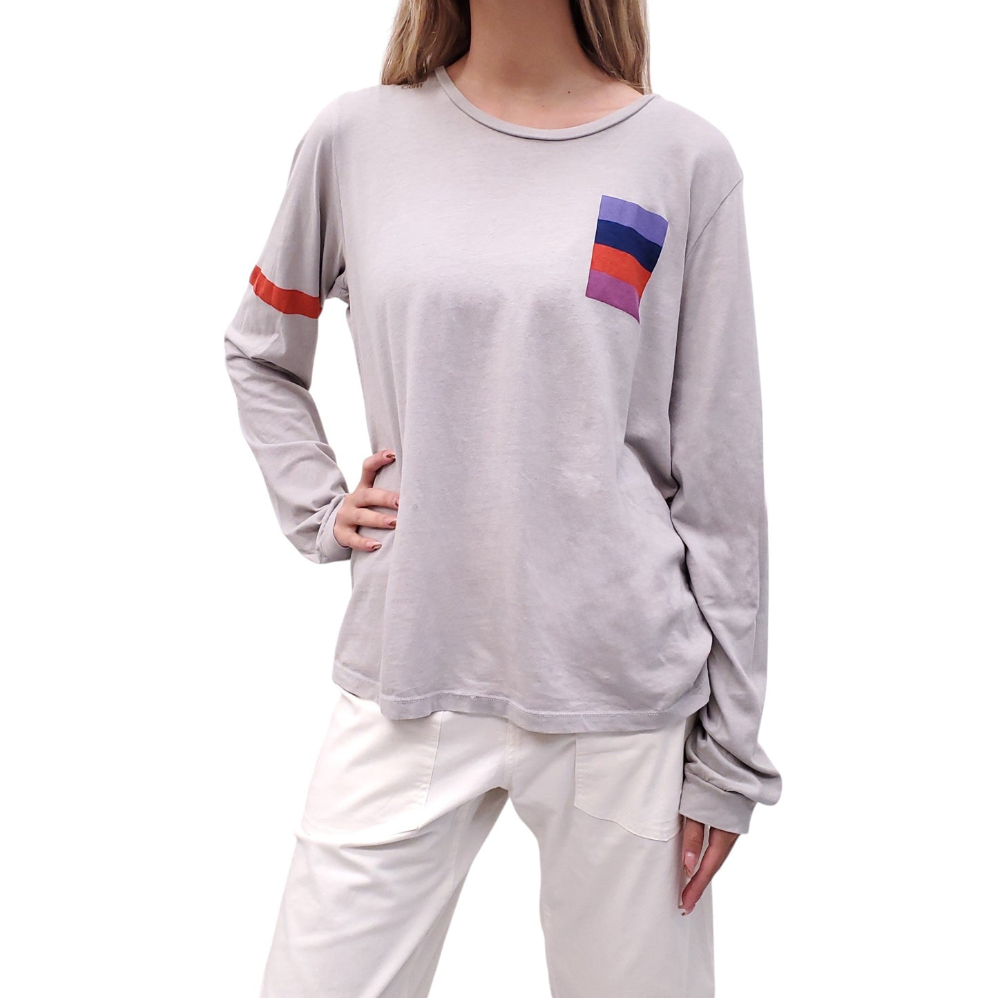 FREE CITY GREY LOGO LONG-SLEEVE SHIRT - SIZE 4/XL