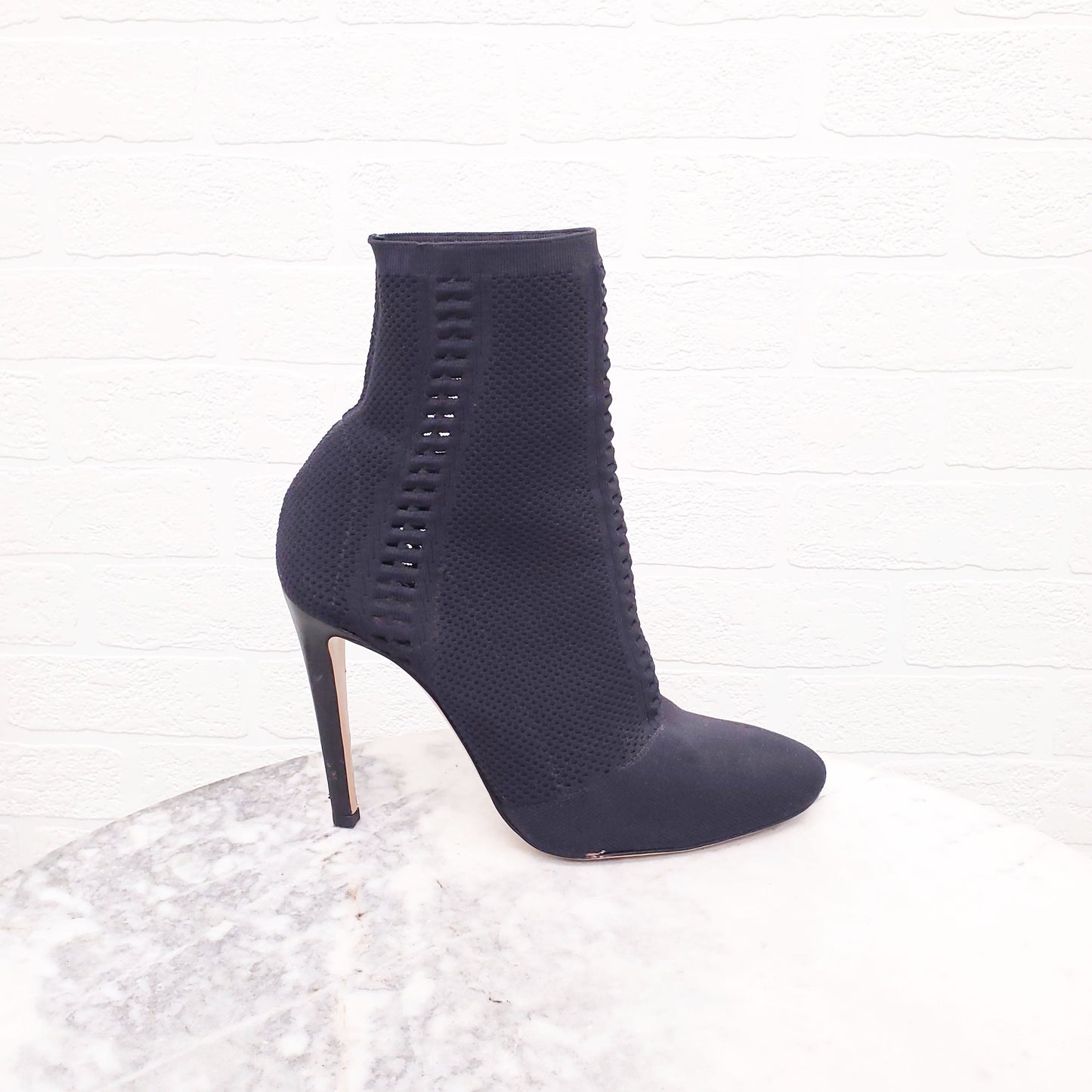 GIANVITO ROSSI BLACK SOCK BOOTIES - SIZE 37.5