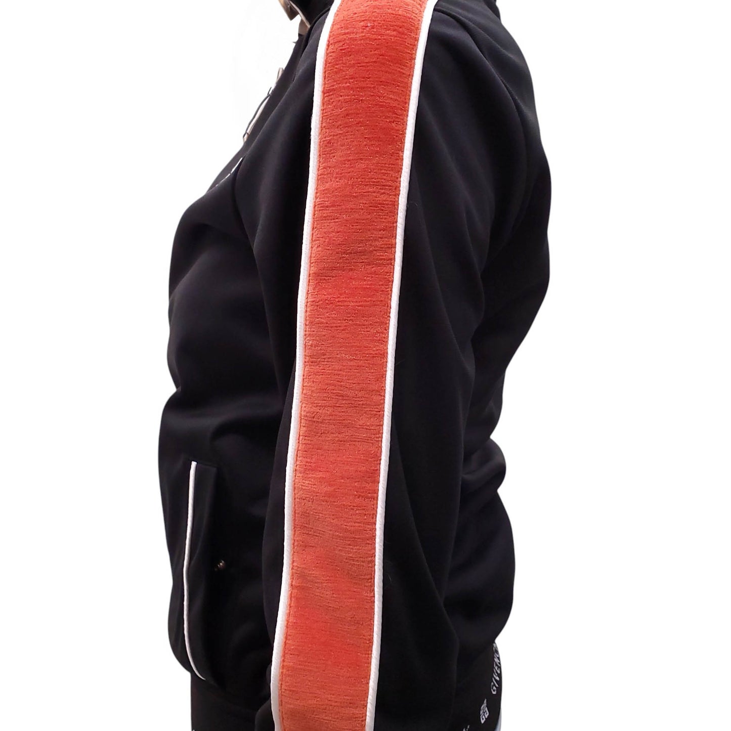 GIVENCHY BLACK TRACK JACKET WITH LOGO DETAIL - SIZE 36