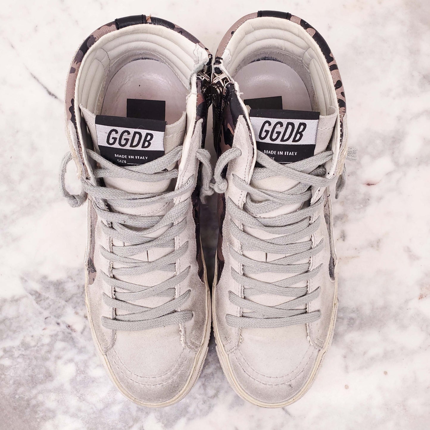 GOLDEN GOOSE CAMO 'SLIDE' SNEAKERS - SIZE 36
