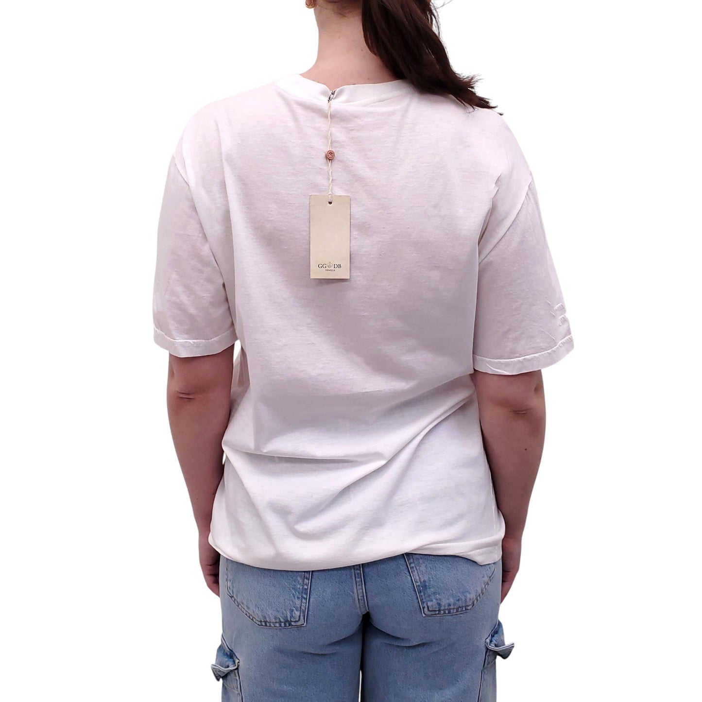 GOLDEN GOOSE WHITE LOGO T-SHIRT - SIZE M