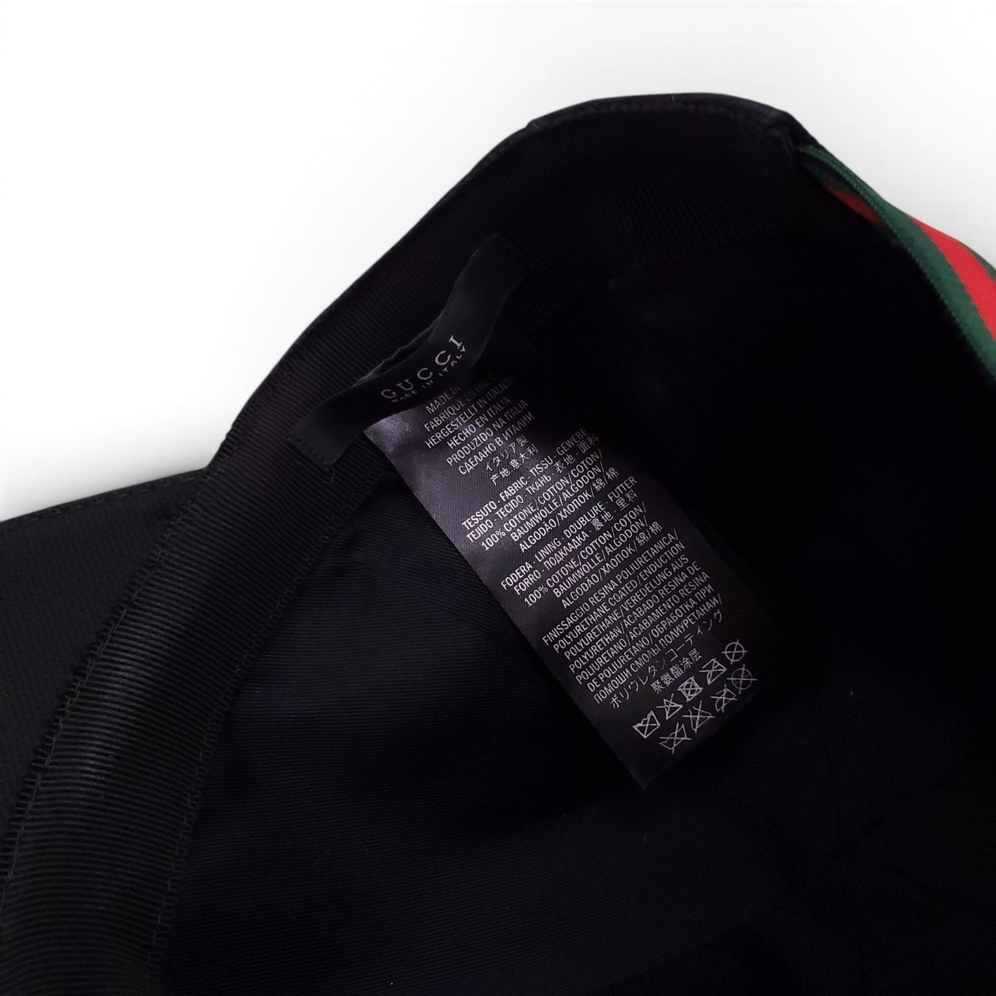 GUCCI BLACK LOGO HAT