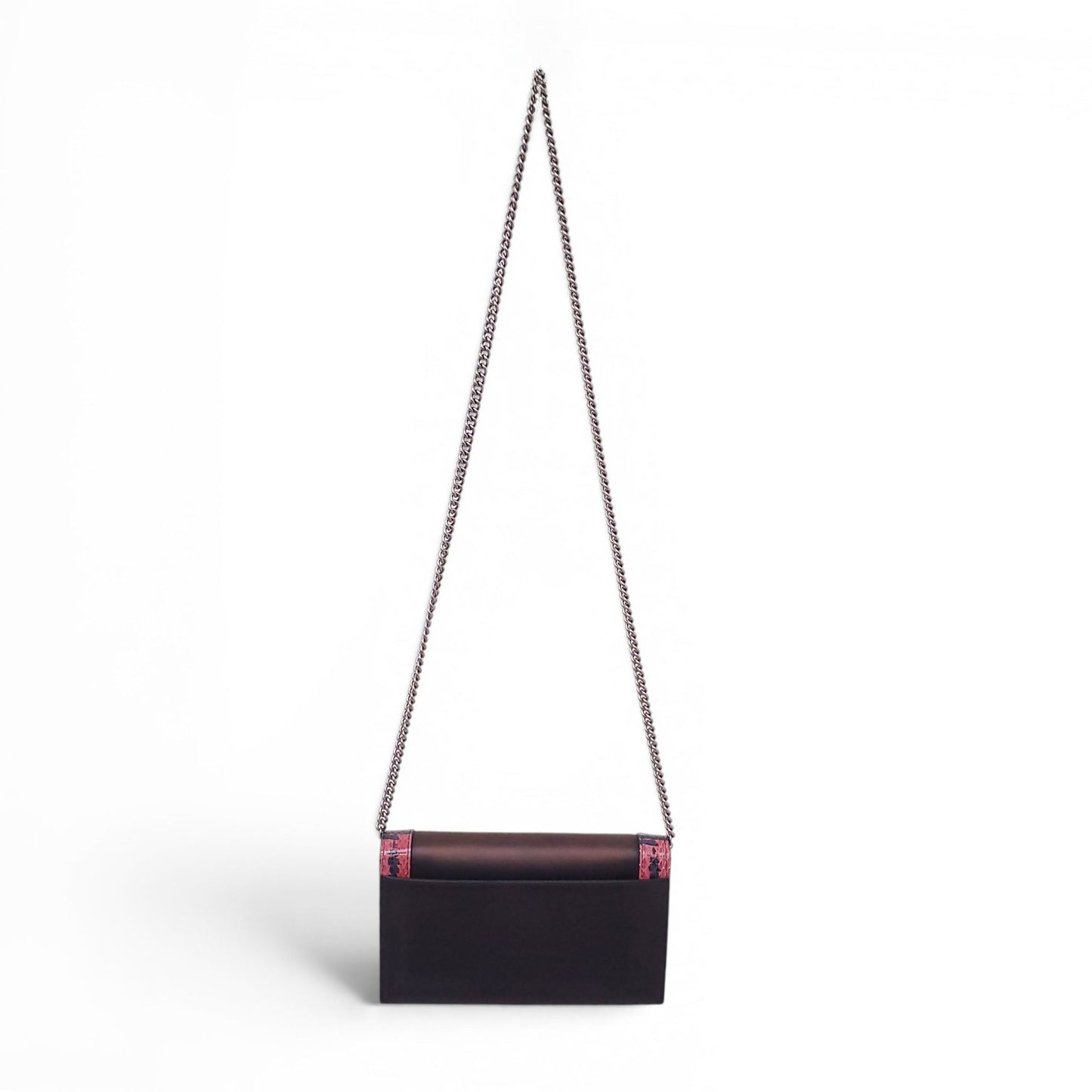 GUCCI SNAKESKIN-TRIMMED BLACK LILITH CHAIN BAG