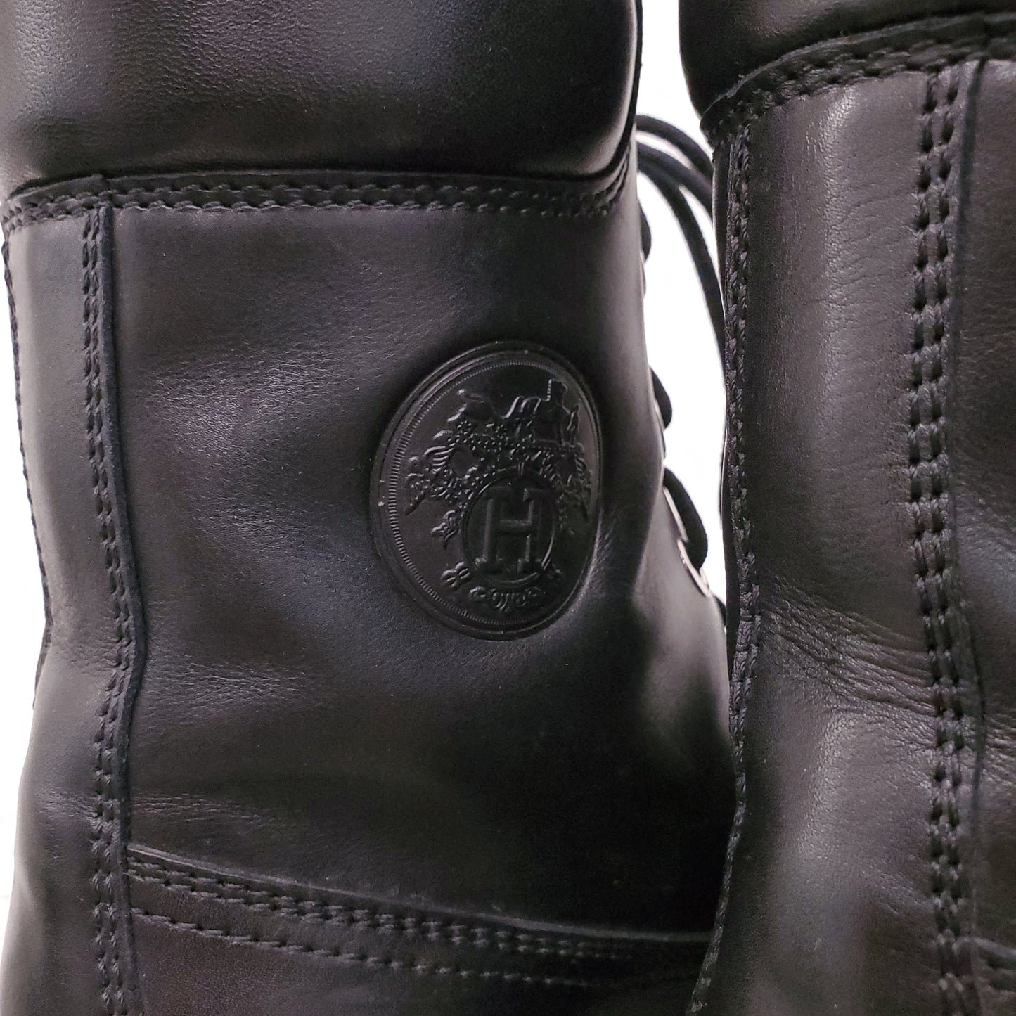 HERMÈS BLACK MOTO BOOTS - SIZE 38