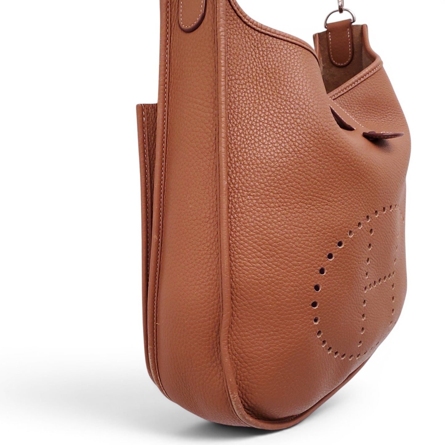 HERMÈS BROWN CLÉMENCE LEATHER EVELYN 29 GM BAG