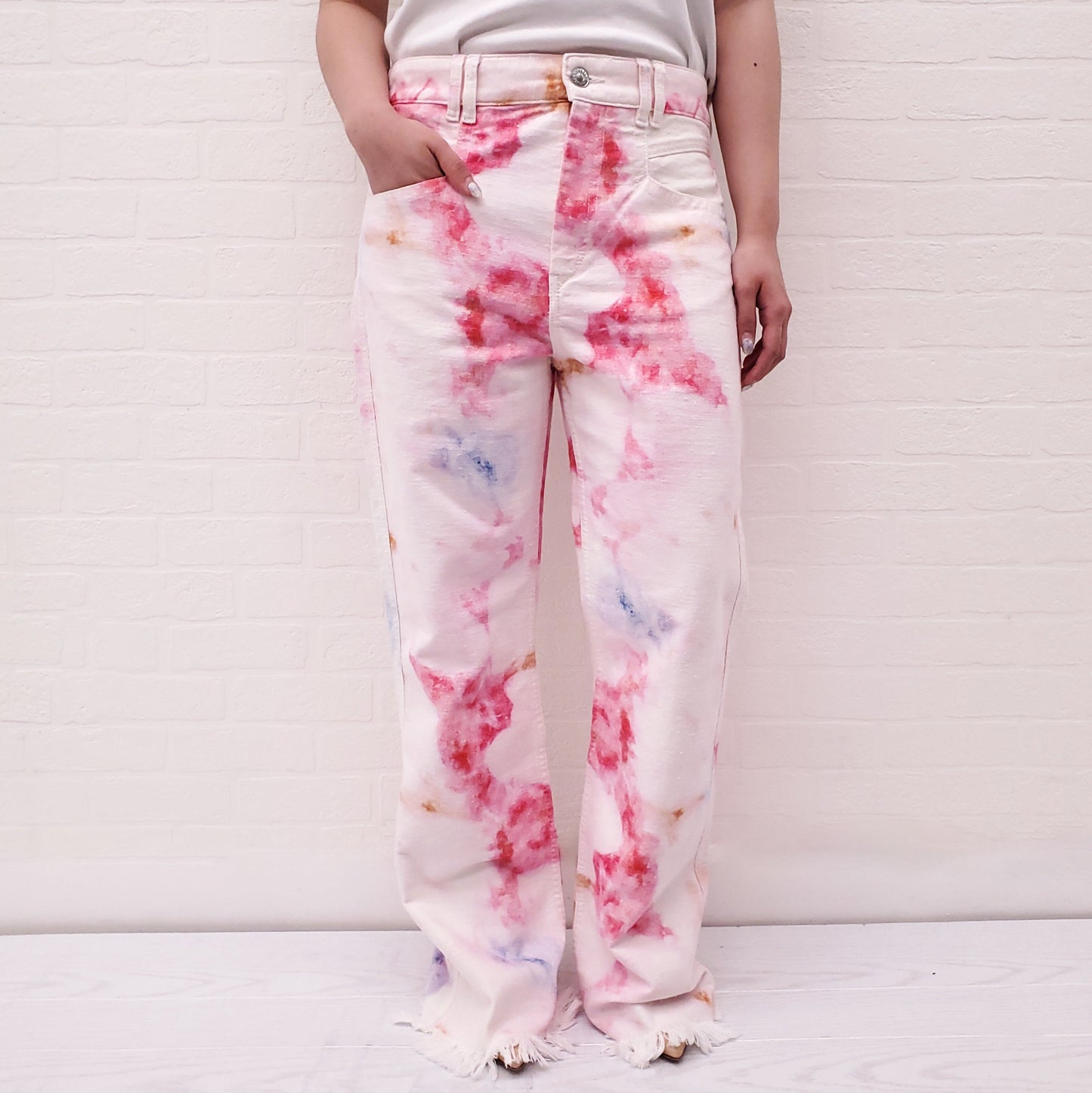 ISABEL MARANT TIE DYE ELOISA HIGH RISE JEANS - SIZE 40
