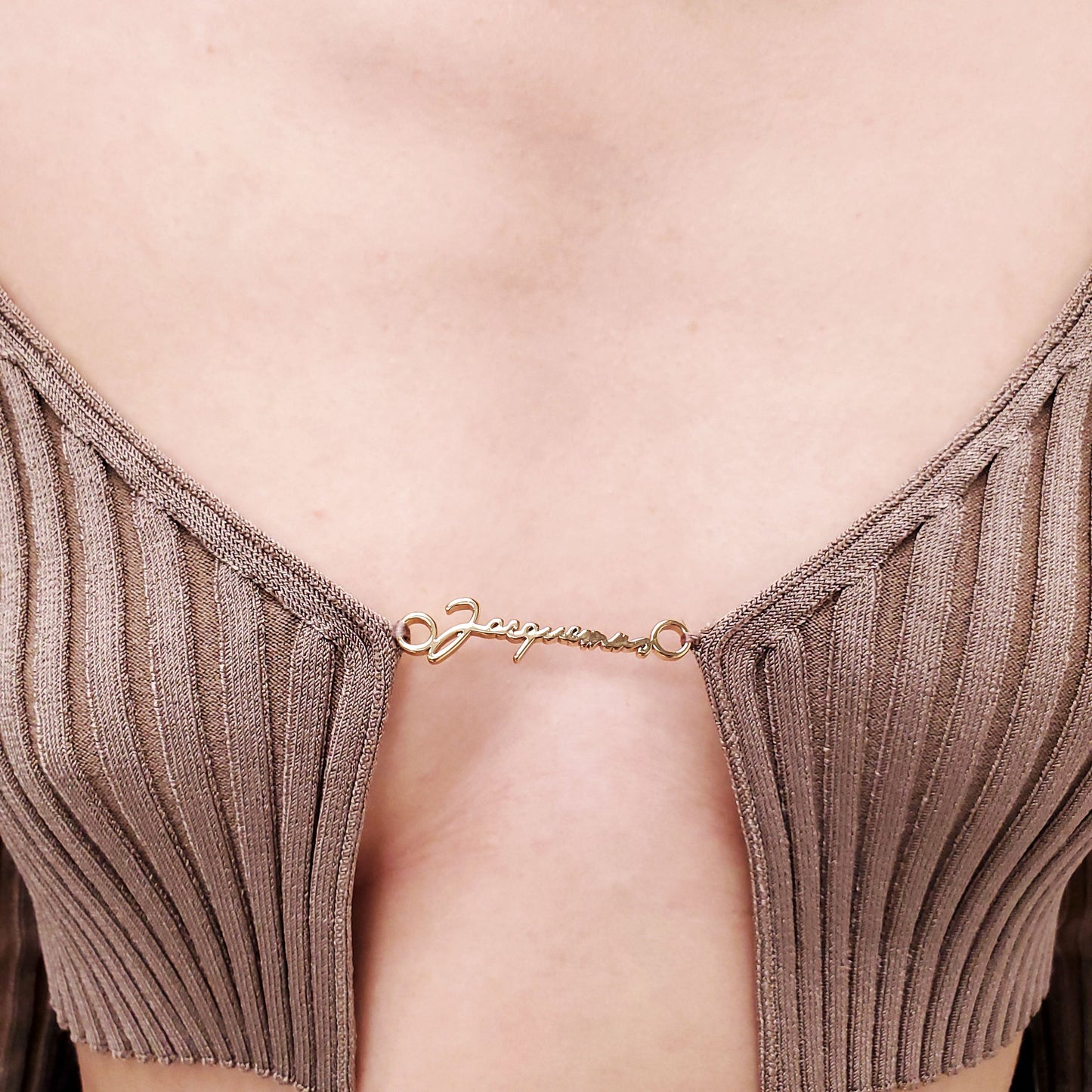 JACQUEMUS DARK BEIGE ‘LA MAILLE PRALÙ’ SHORT CARDIGAN - SIZE 36