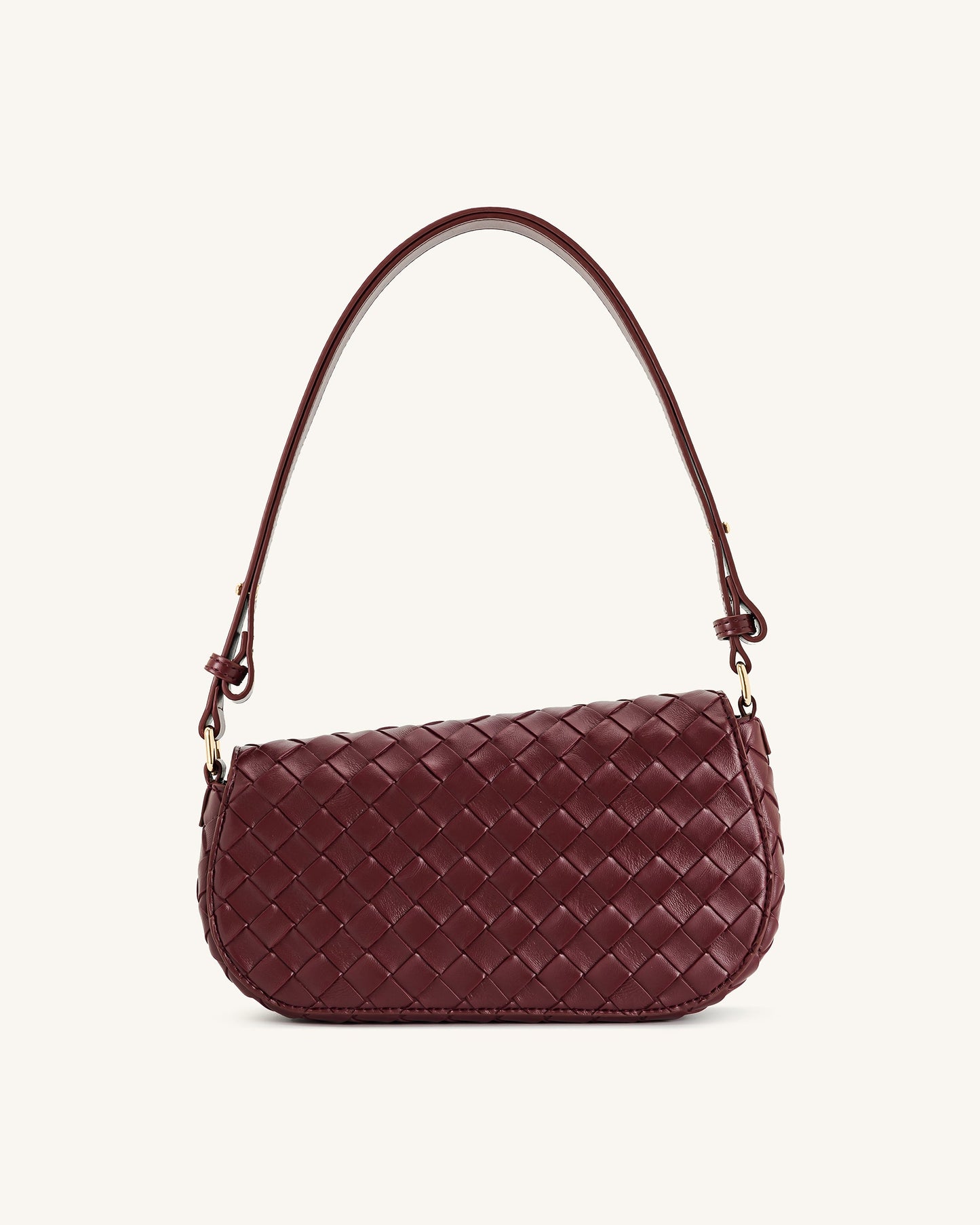 Addisyn Weave Texture Shoulder Bag - Burgundy