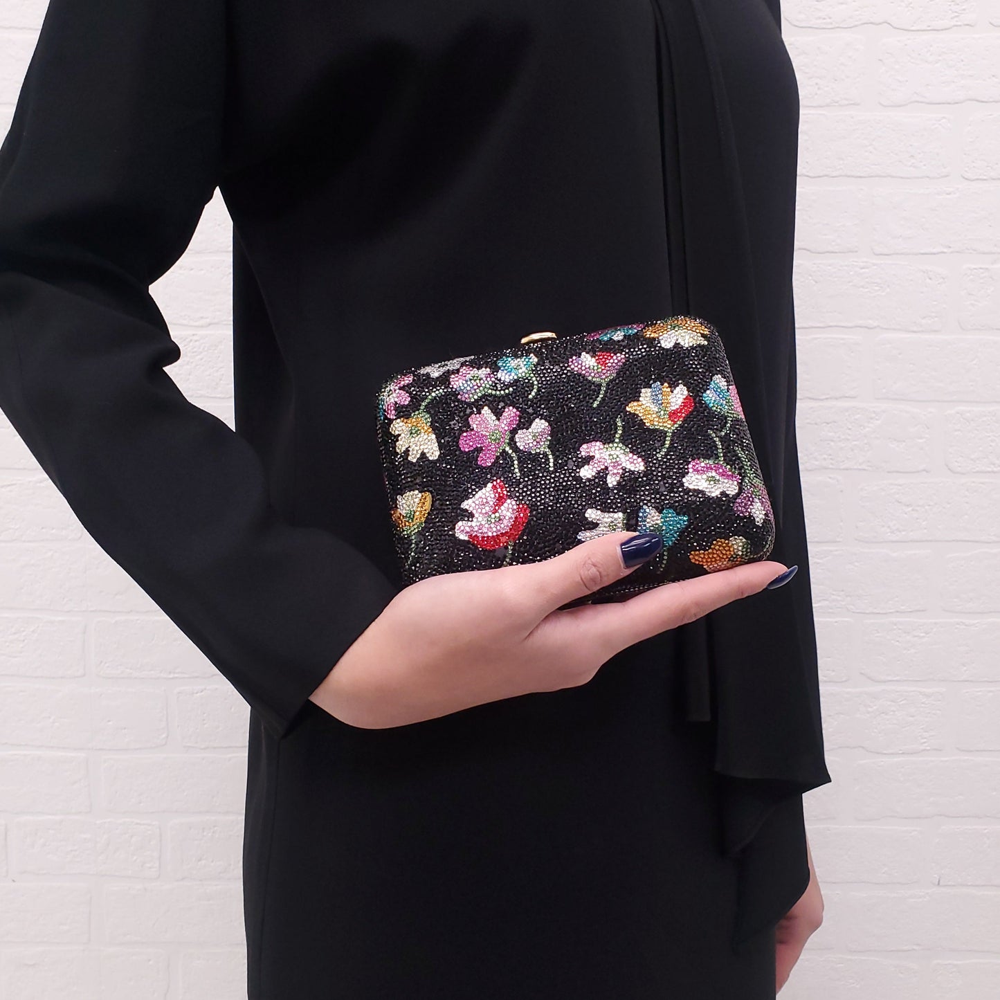 JUDITH LEIBER CRYSTAL FLORAL BAG