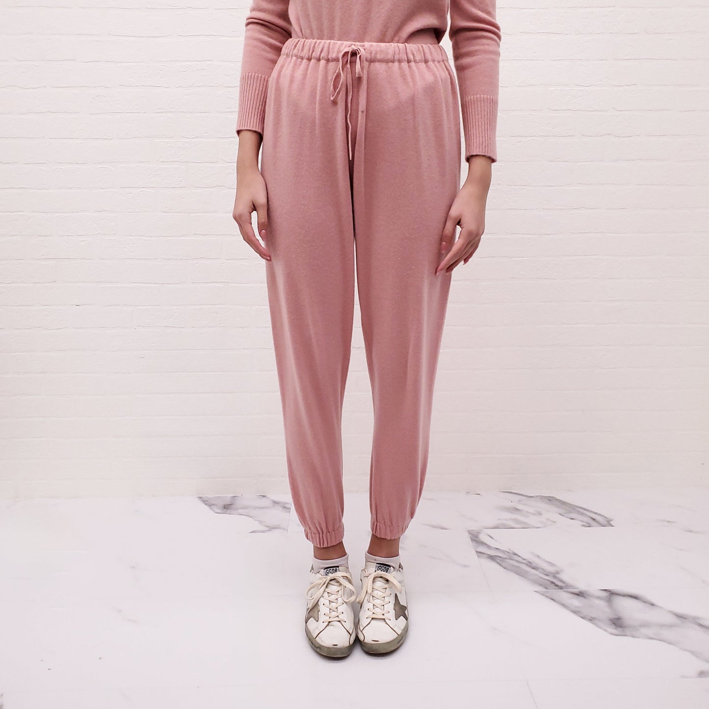 MADELEINE THOMPSON PINK CASHMERE SET - SIZE S