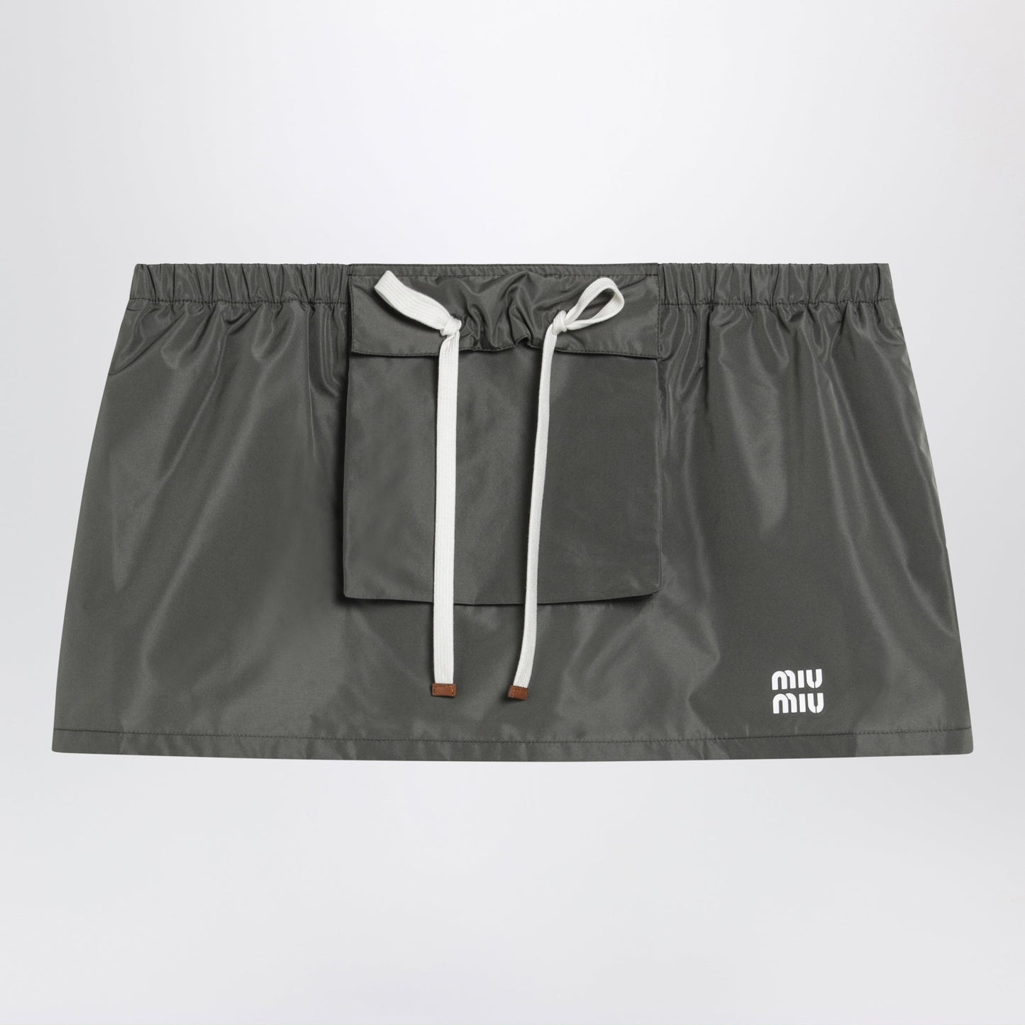 Miu Miu Tela Tec Miniskirt With Front Pocket Women