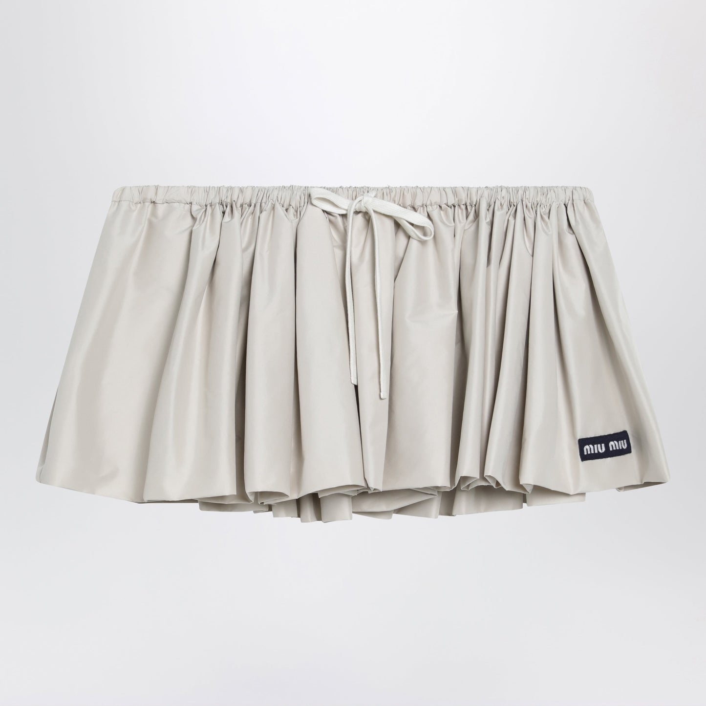 Miu Miu Ponge Tech Mini Skirt In Recycled Polyester, Opal Women
