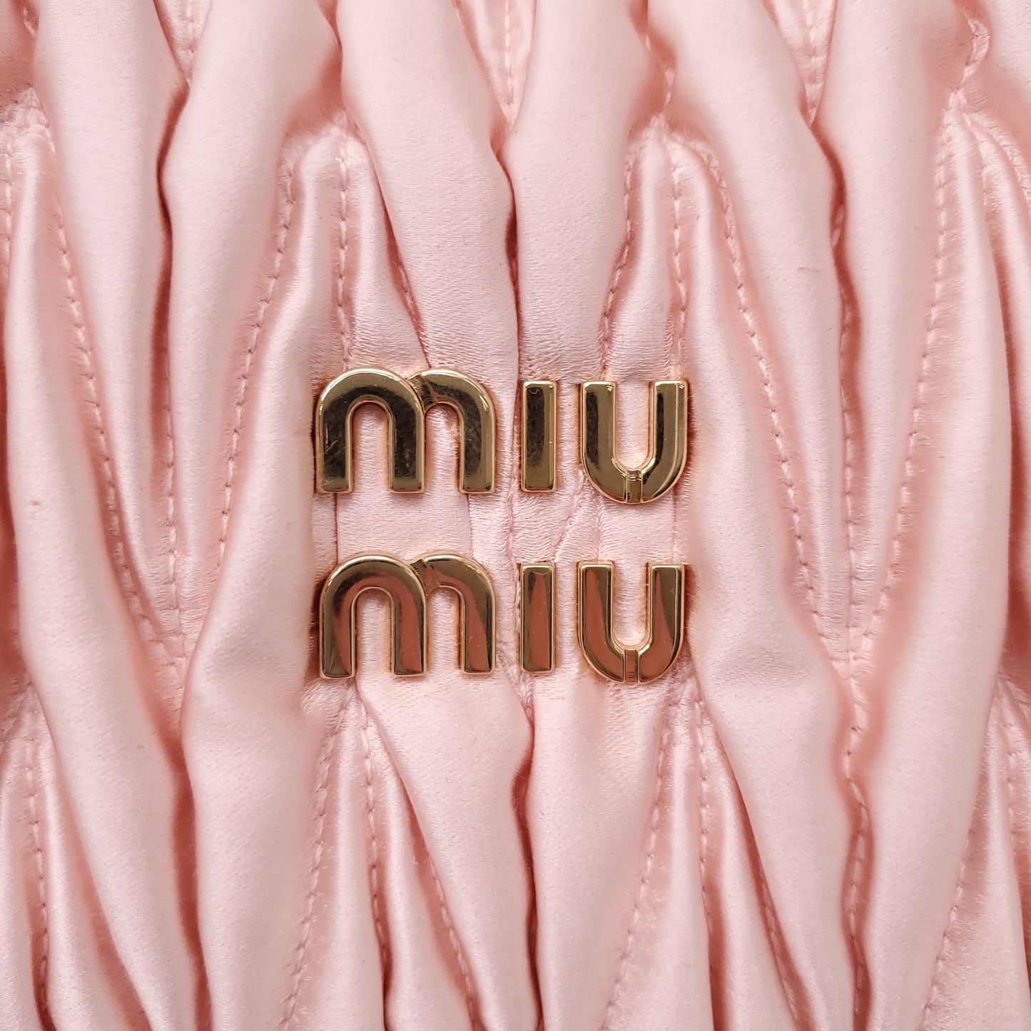 MIU MIU PINK SATIN MINI WANDER BAG