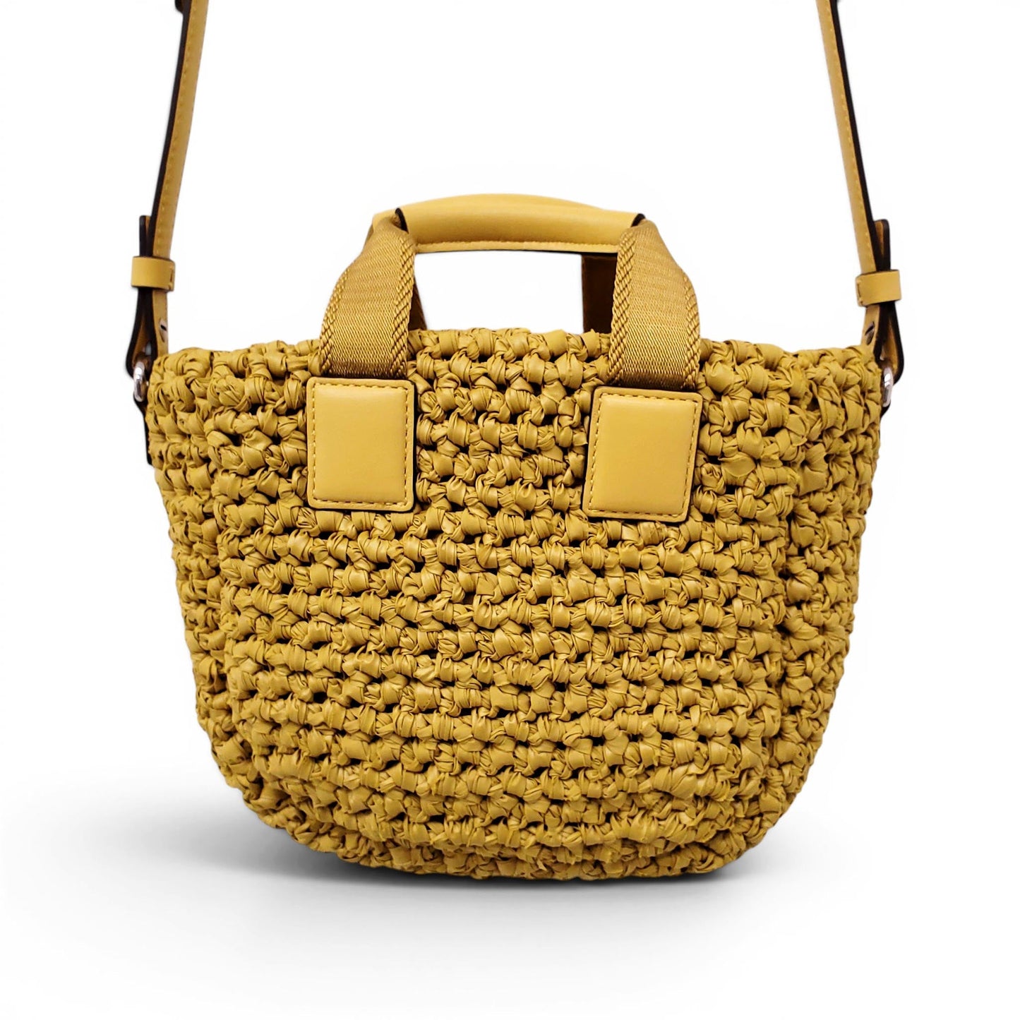 MONCLER YELLOW WOVEN CROSSBODY BAG