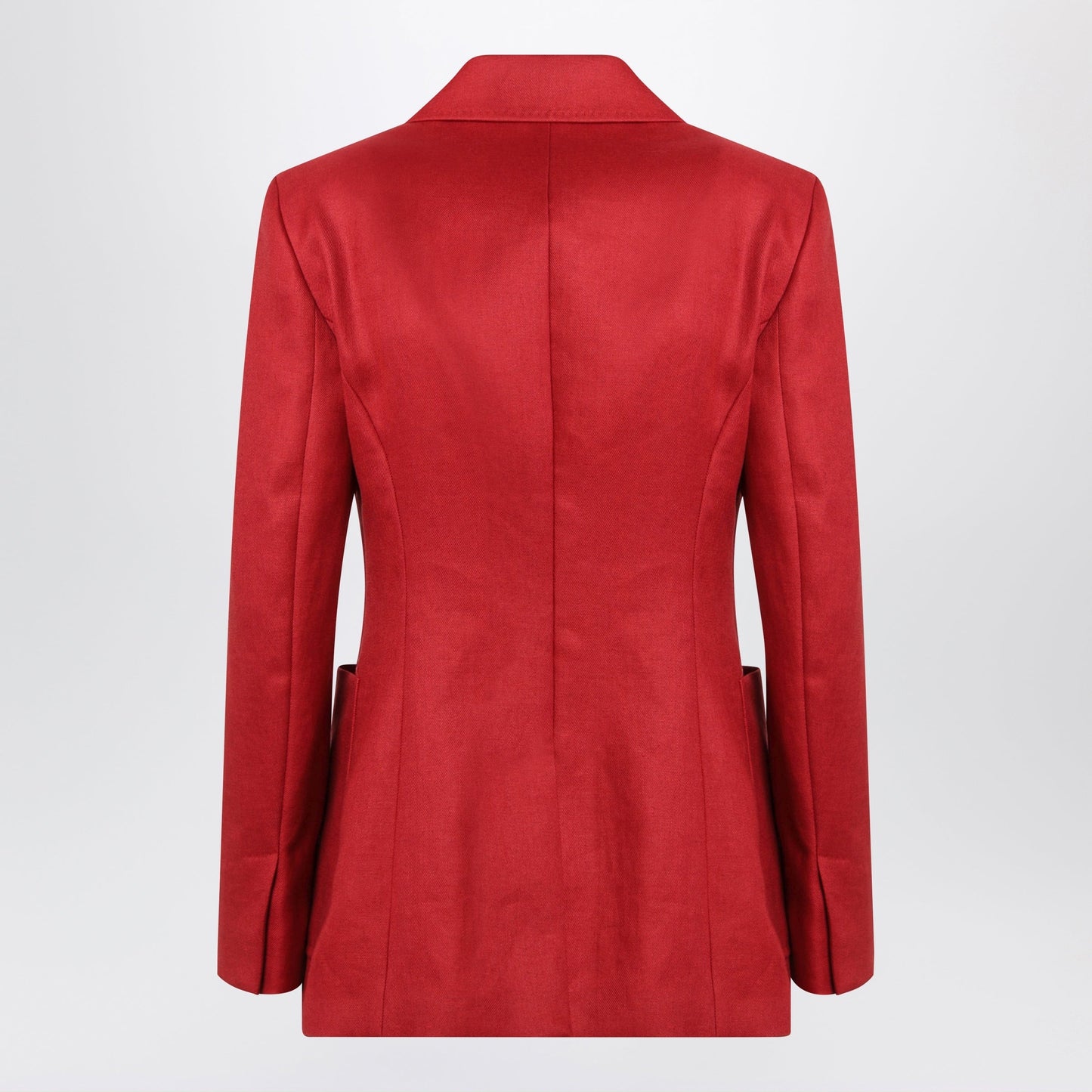 Max Mara Semi-Fitted Single-Breasted Blazer In Red Linen Women